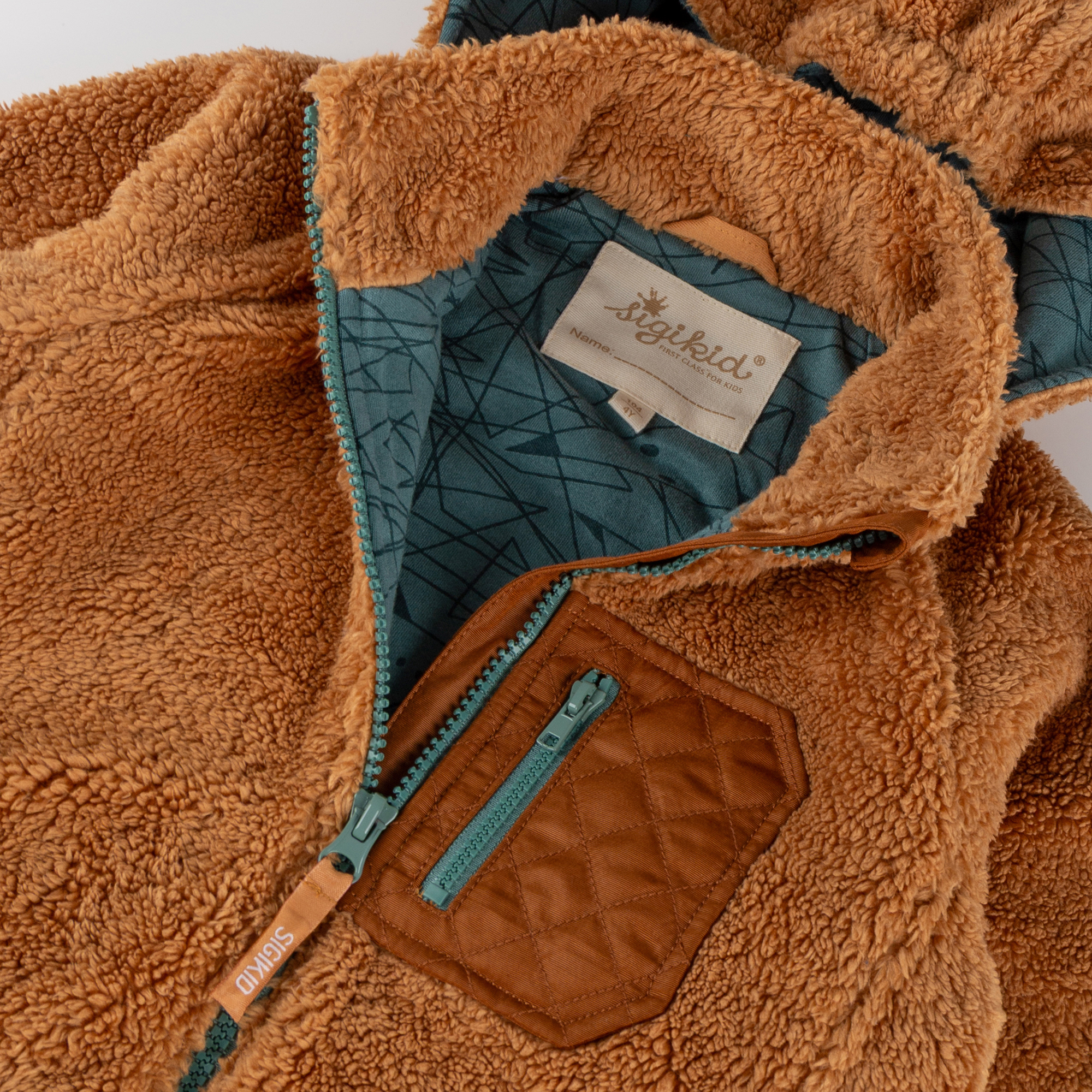 Hooded teddy fleece jacket, lined, Wild Fox