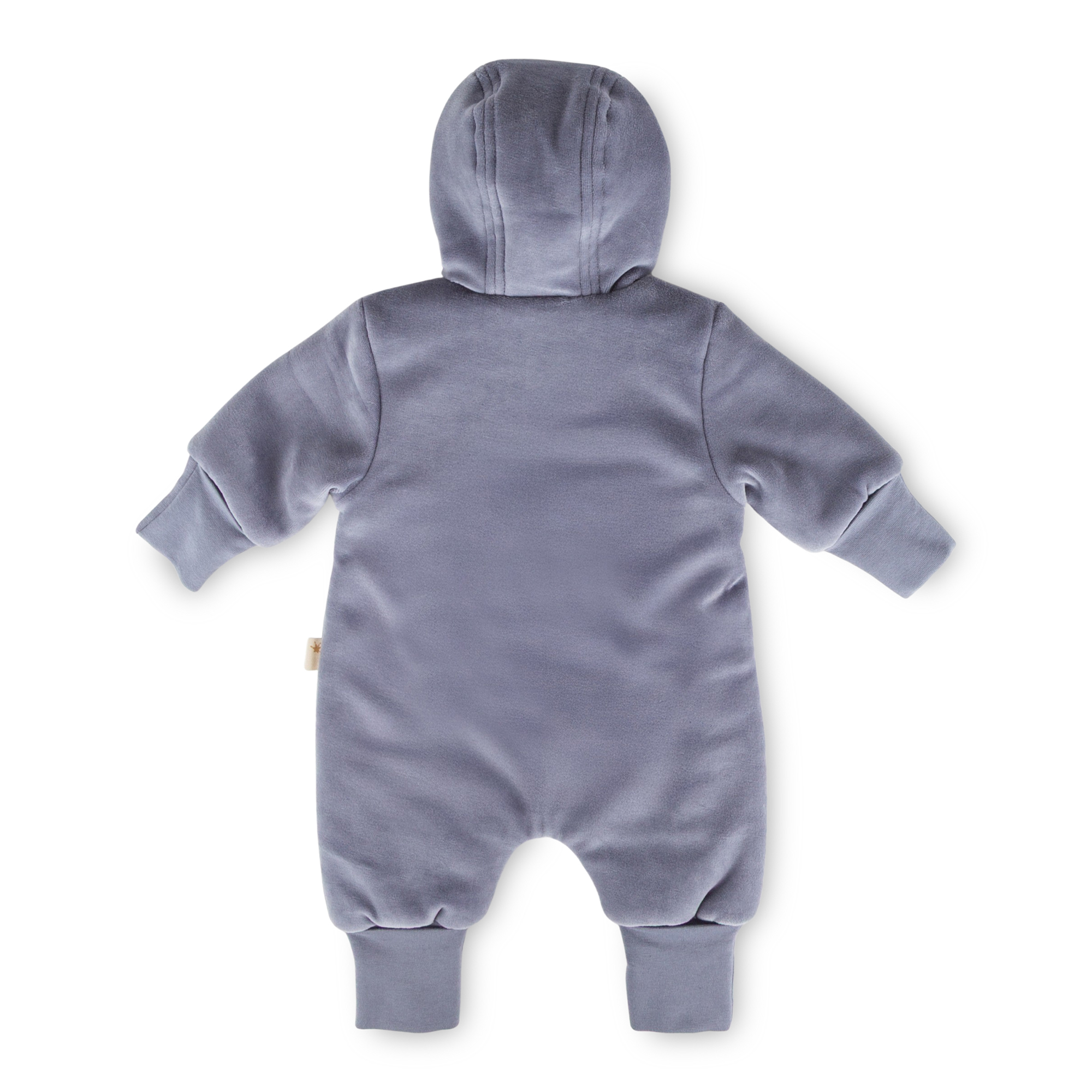 Newborn baby velour overall, foldable cuffs, wadded, blue