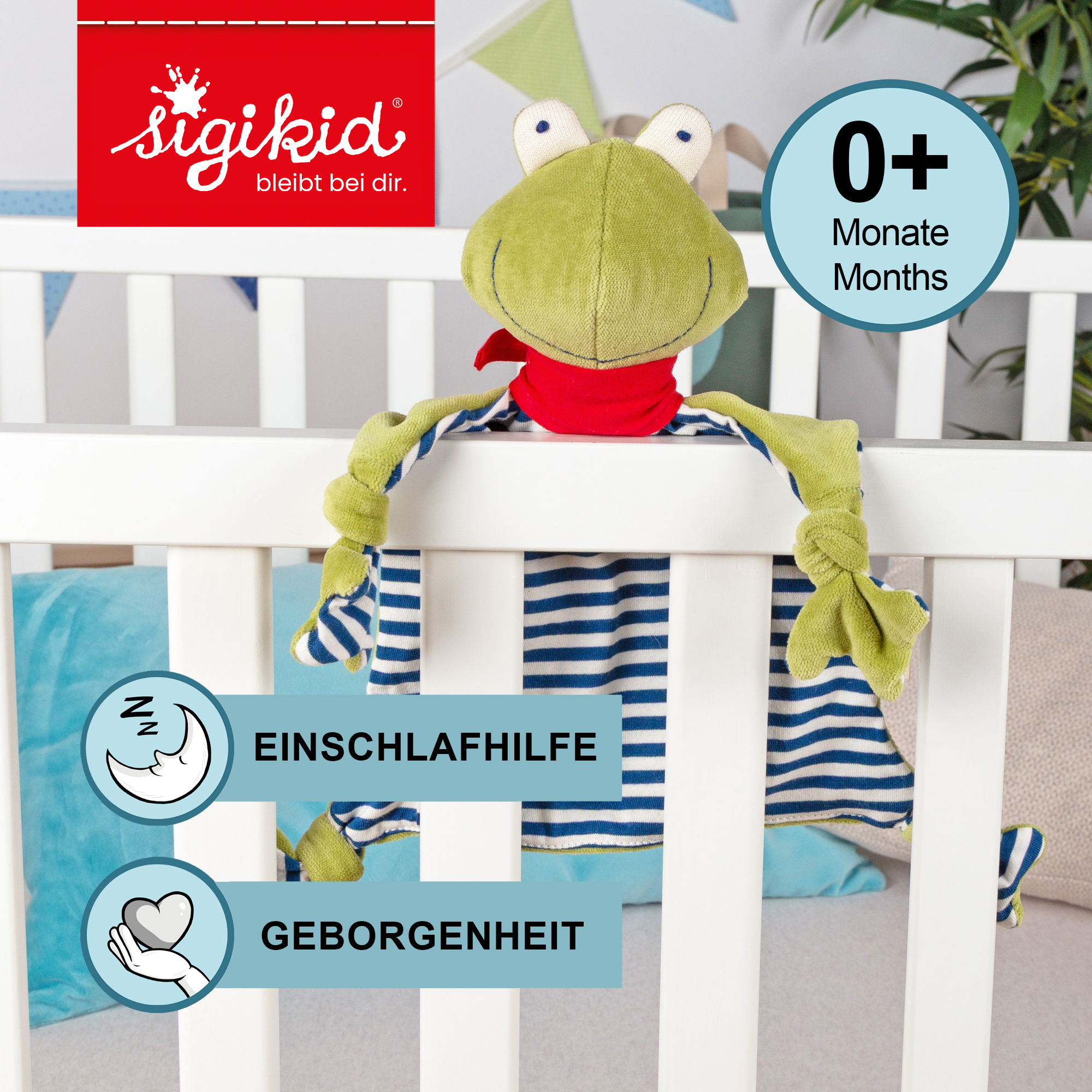 Organic baby comforter lovey frog, Green