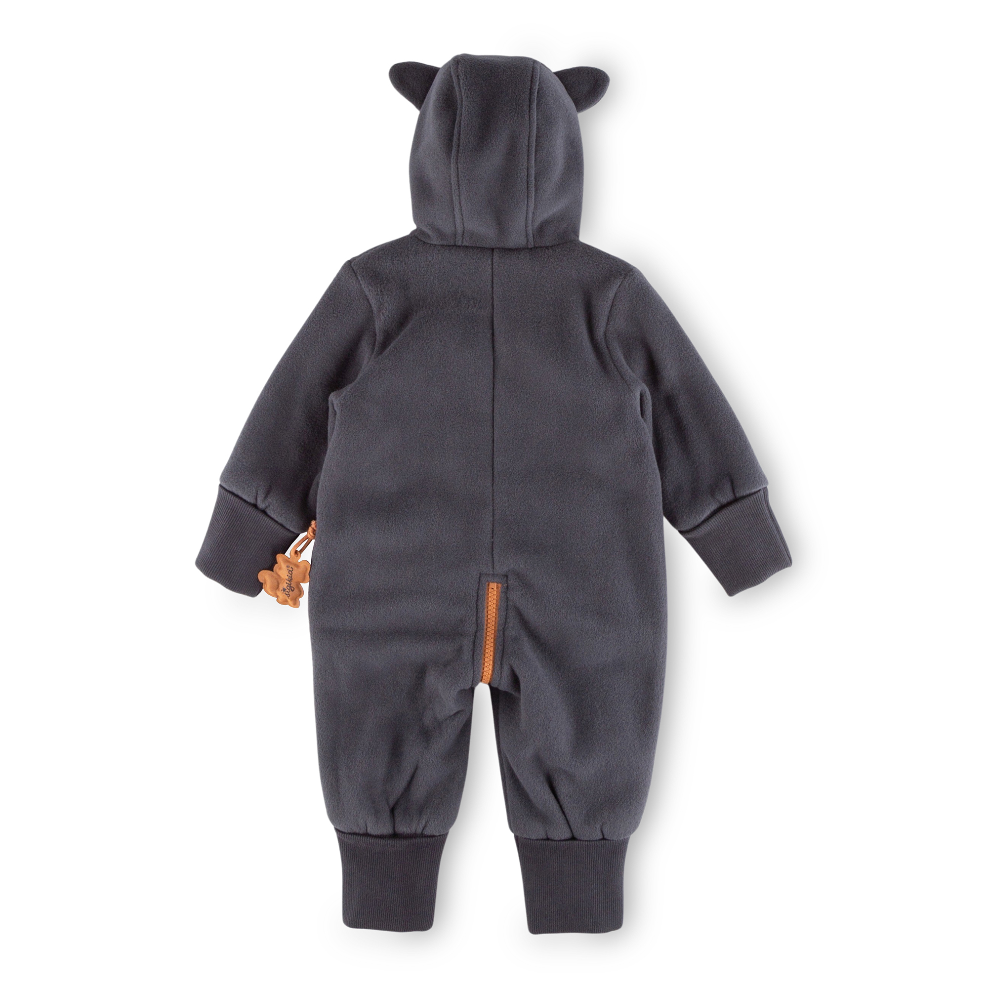 Baby Fleeceoverall mit Bären Motiv, dunkelgrau