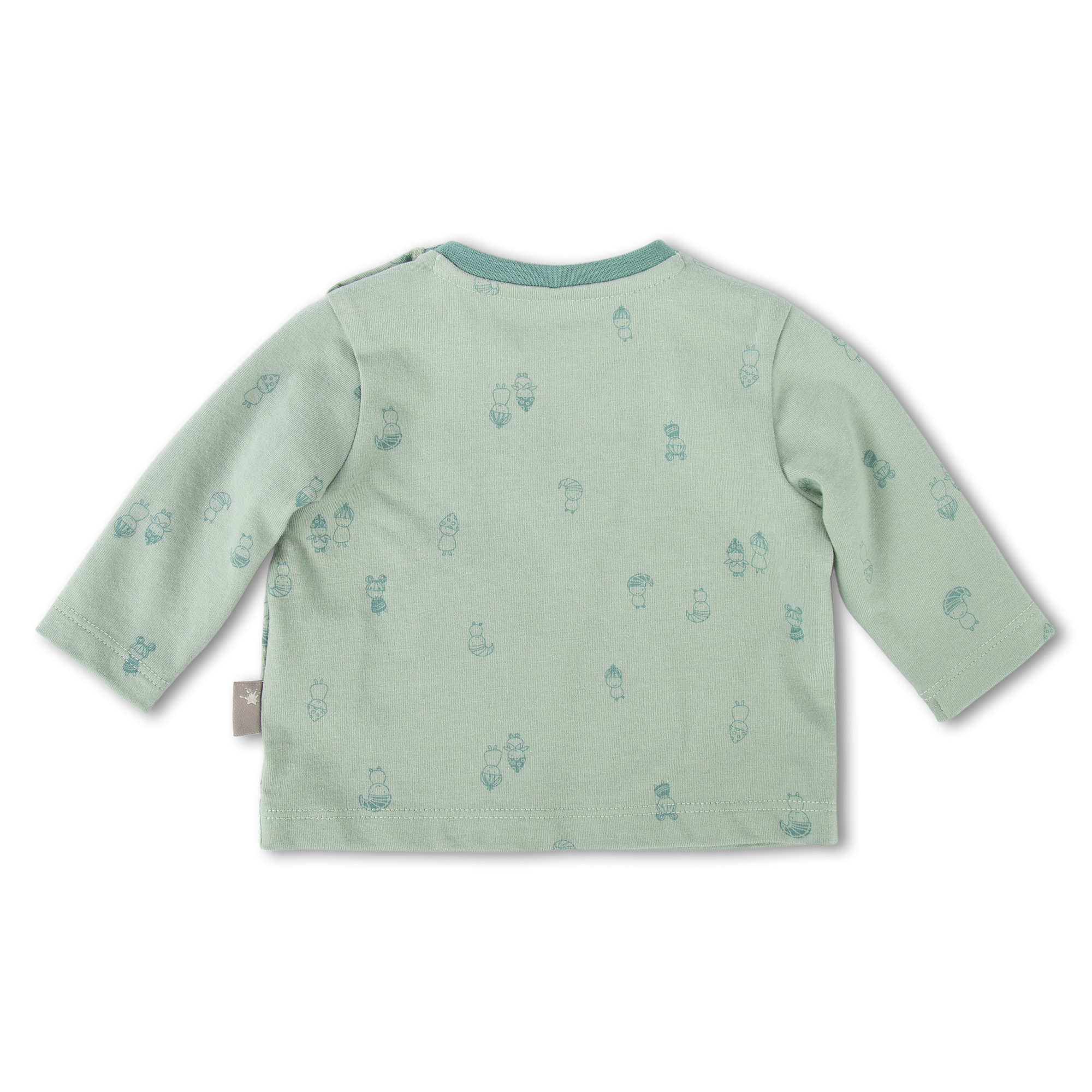Baby Langarmshirt, grün bedruckt