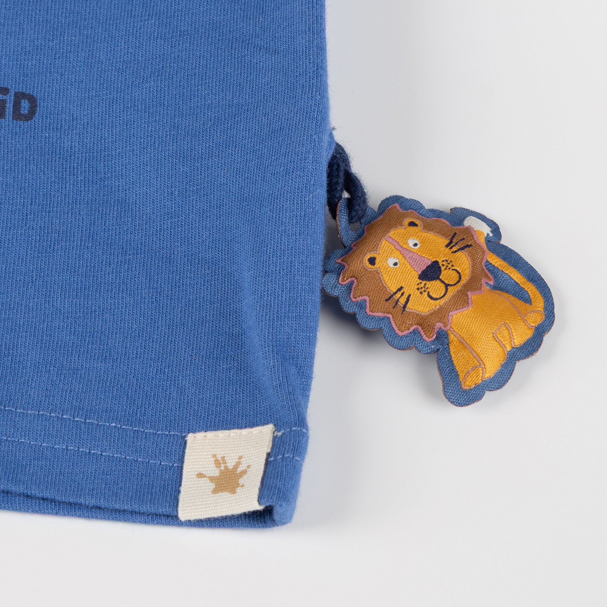 Azure blue baby T-shirt Tiger & Lion
