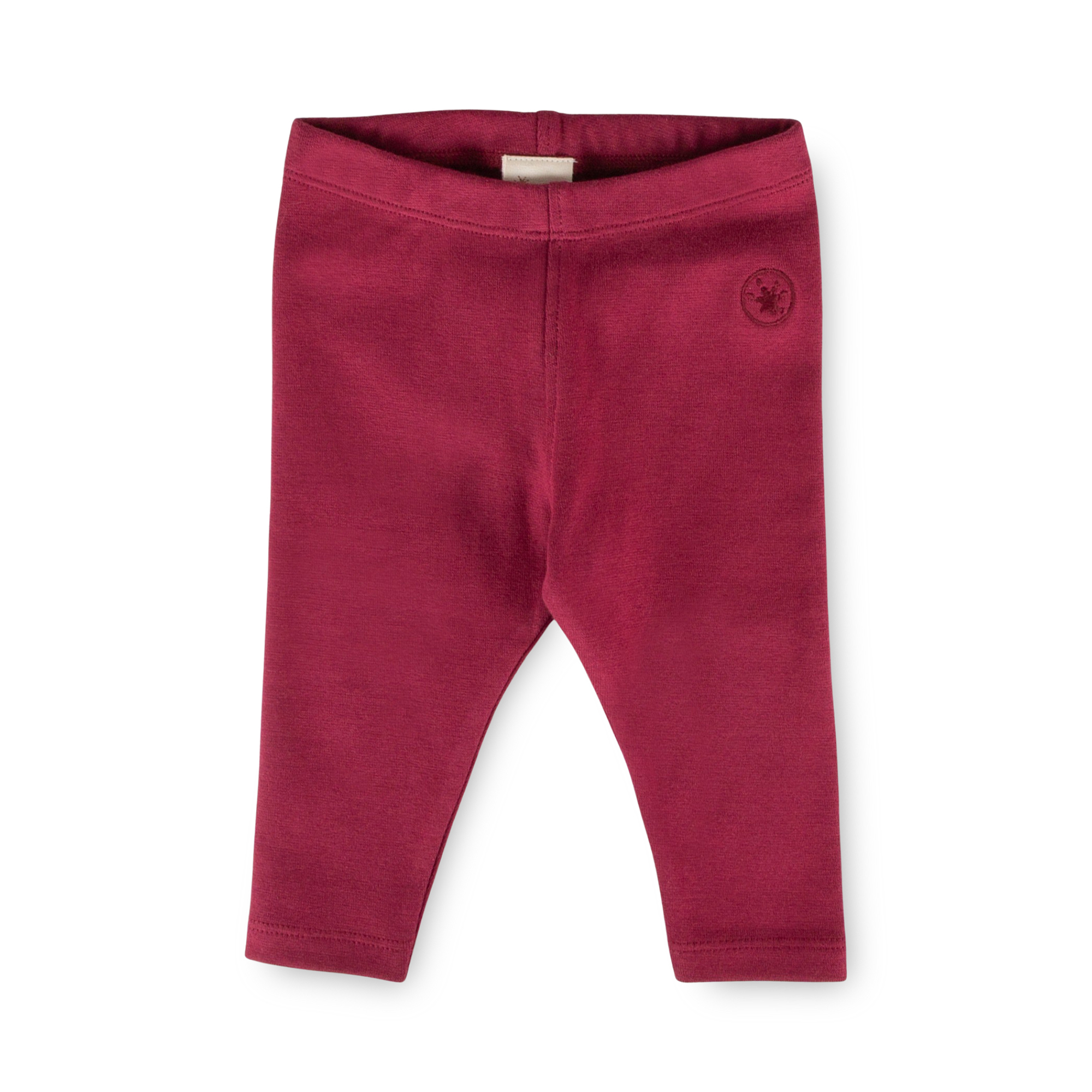 Baby rib knit leggings, dark red