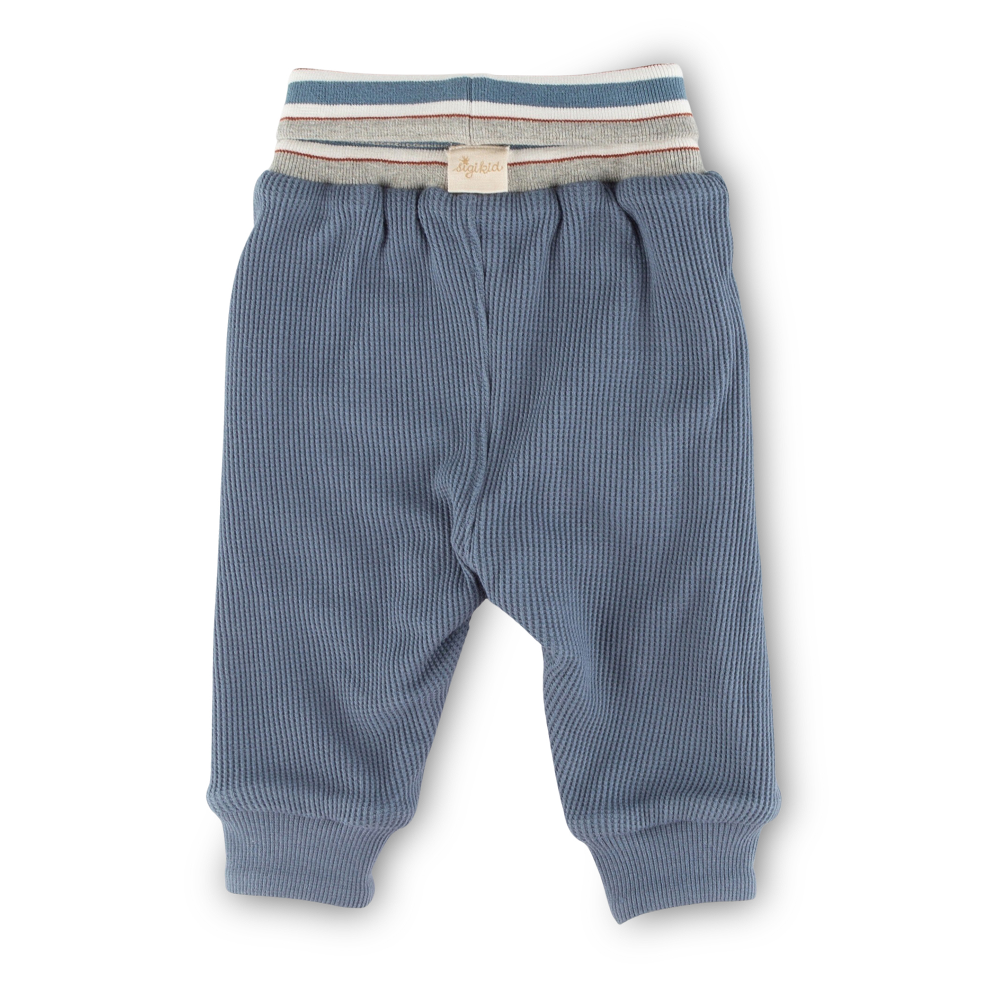 Reversible baby soft pants, grey and blue