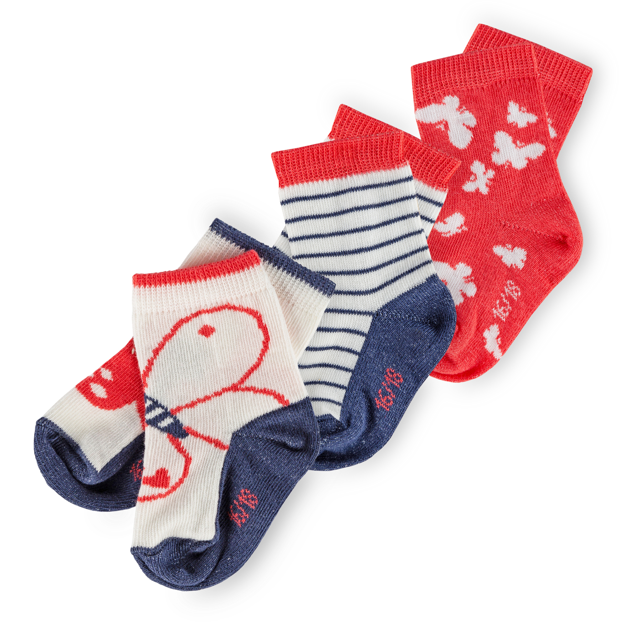 Set of 3 pairs baby socks Butterfly