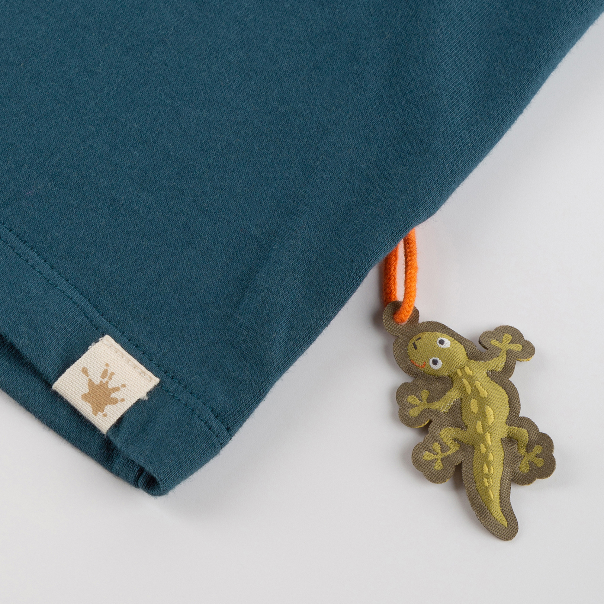 Children's T-shirt gecko, teal blue, Jungle