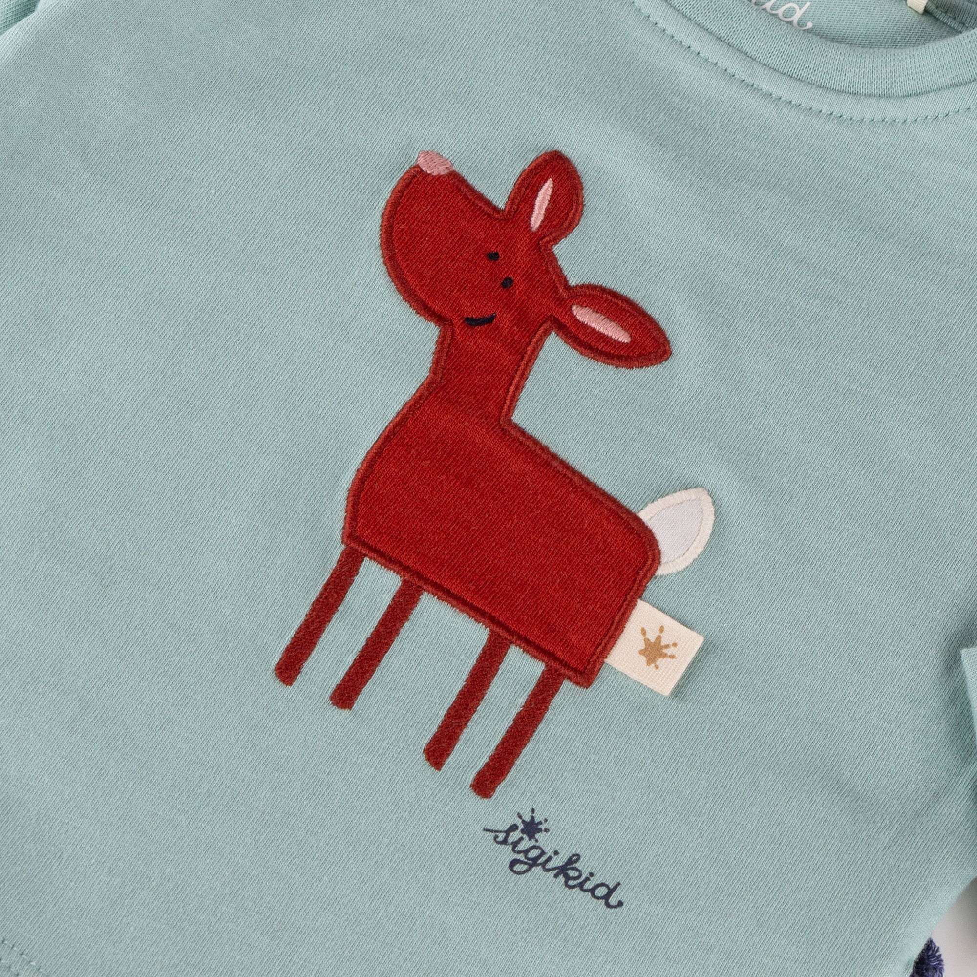 Baby Langarmshirt Reh mit Schulterrüschen