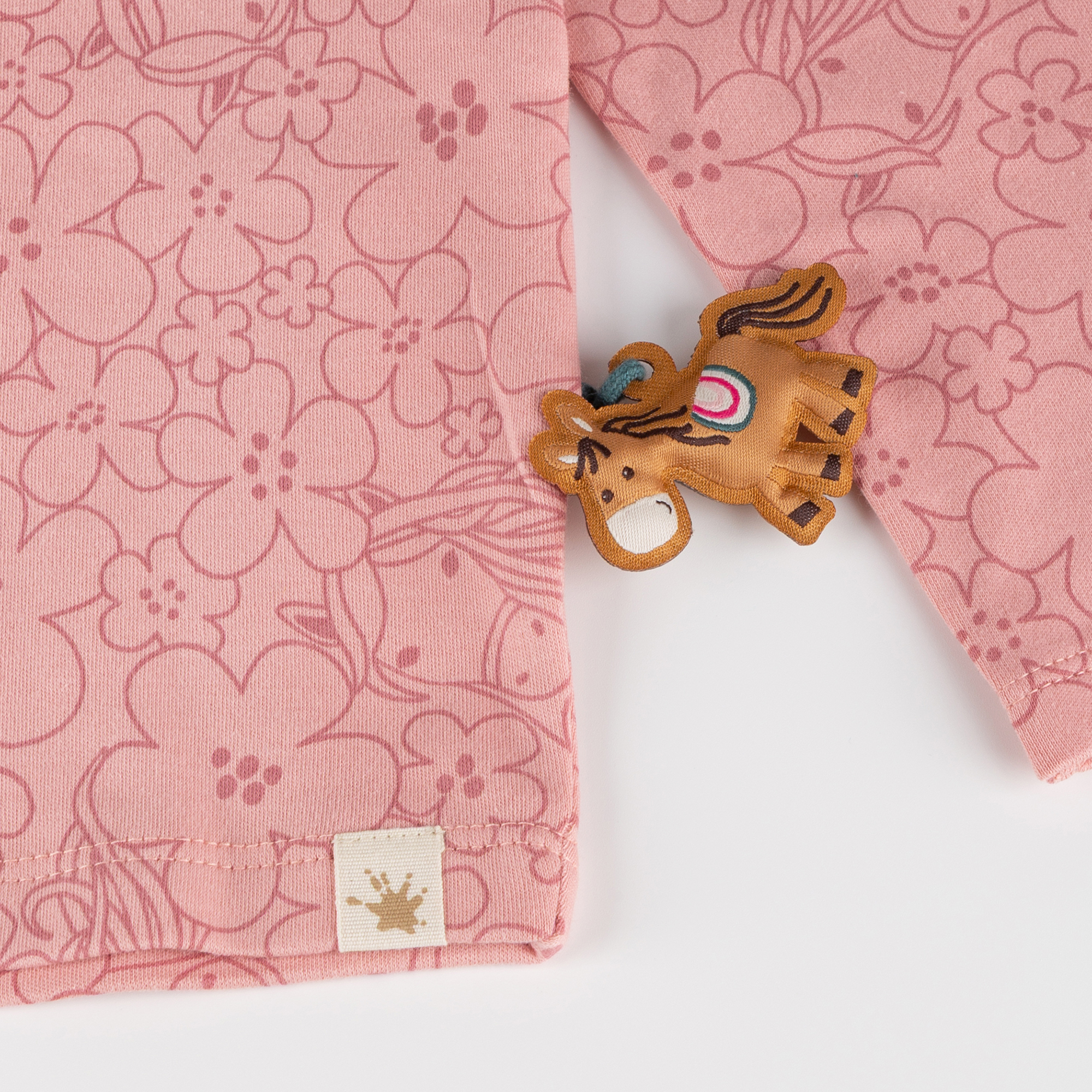 Kinder Langarmshirt Pony Love, rosa Blumenprint