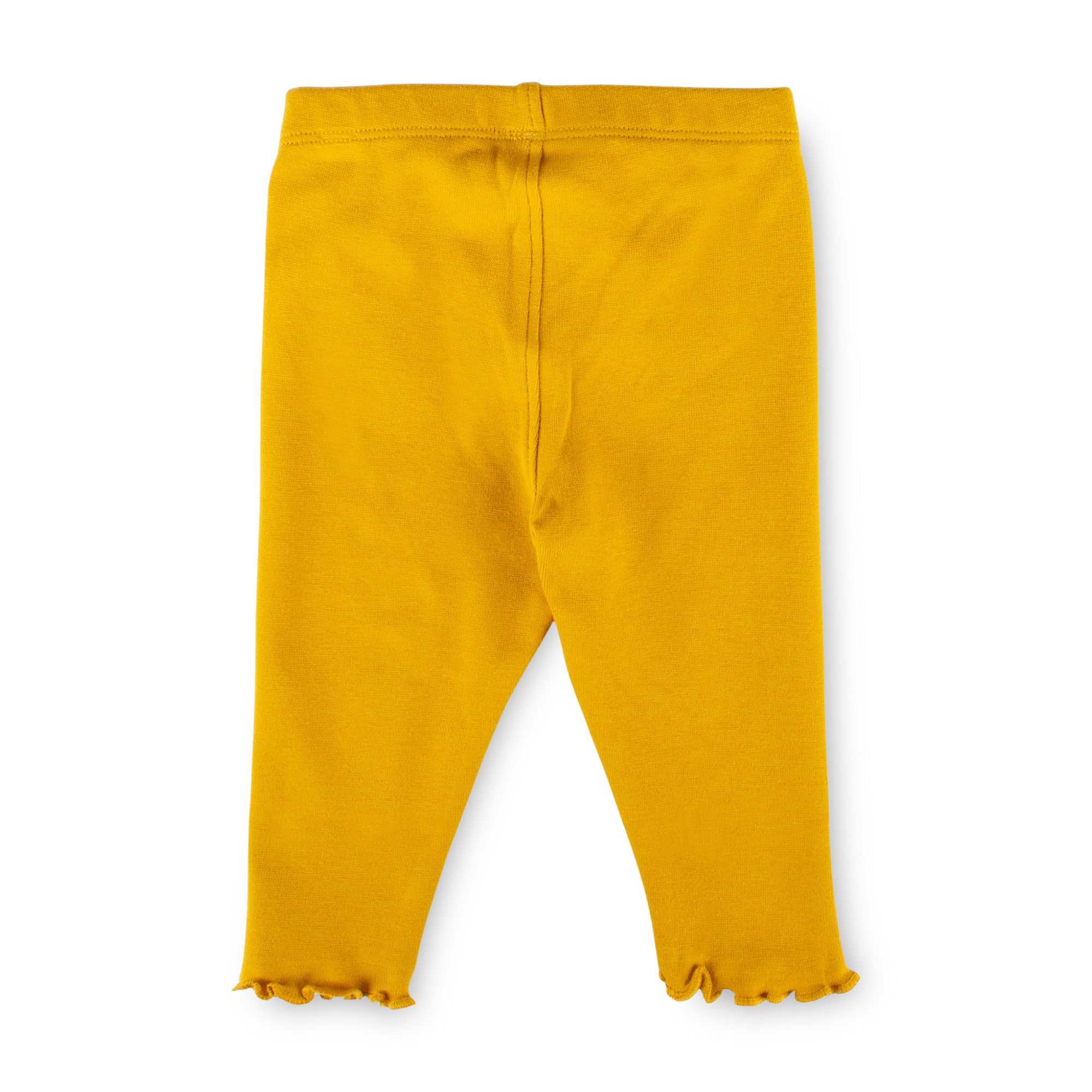 Baby Leggings Schneehase mit Kräuselsaum, gelb