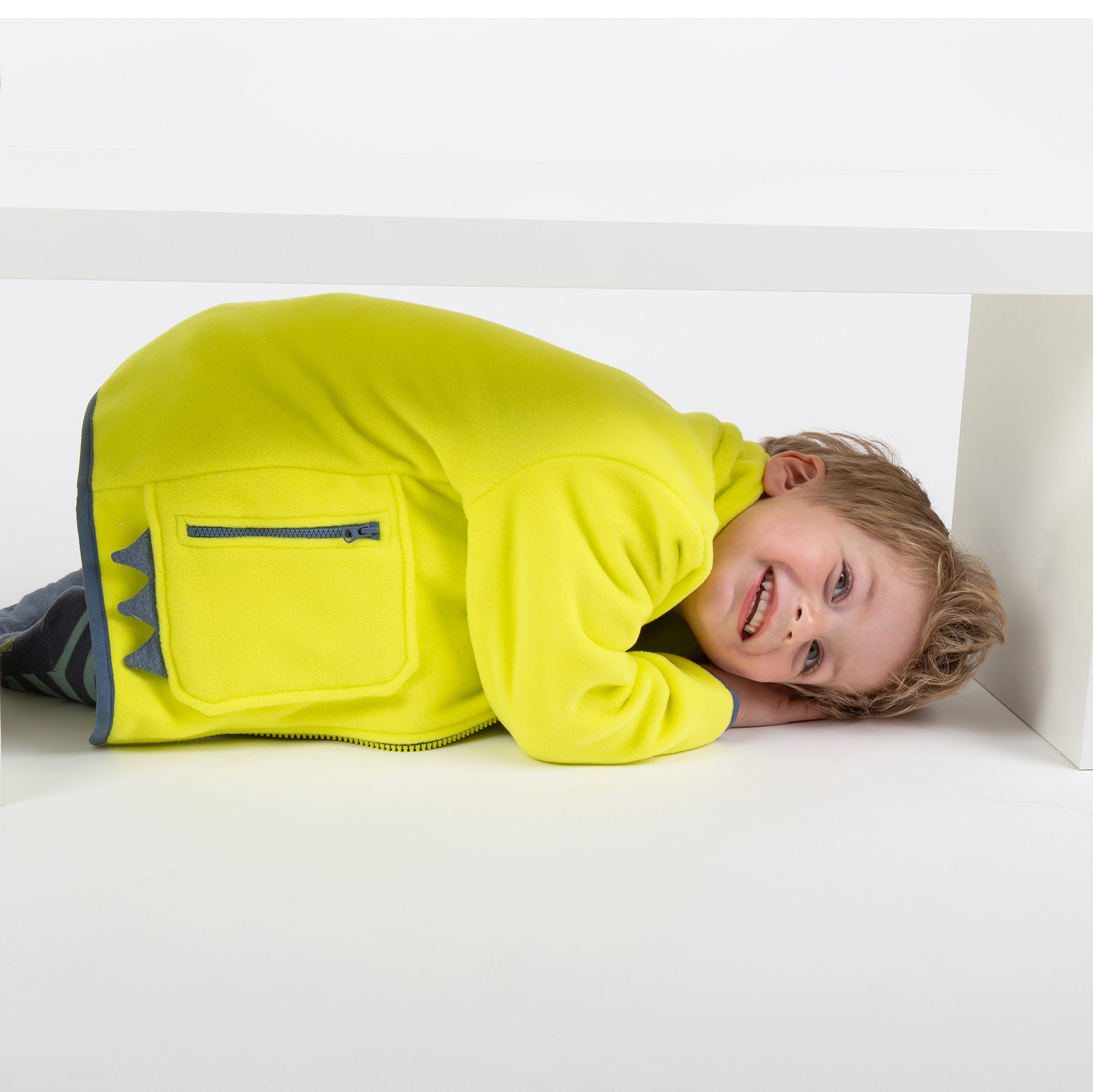 Kinder Fleecejacke Sporty Dino, gelb Kinder Fleecejacke Sporty Dino, gelb