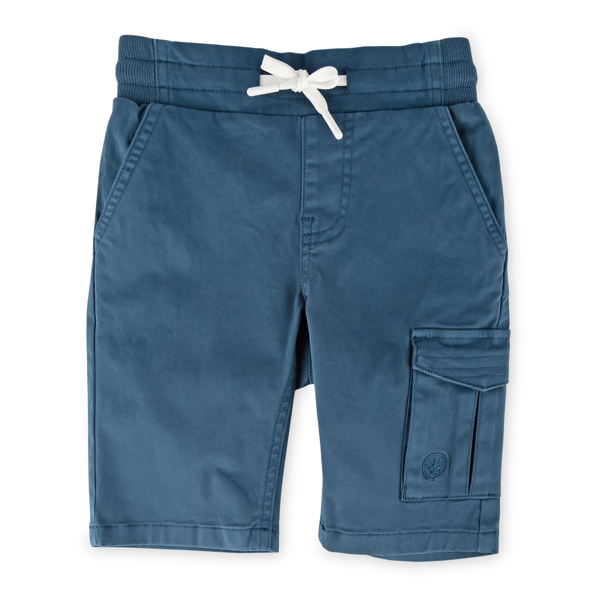 Children's cargo bermuda shorts dark teal blue