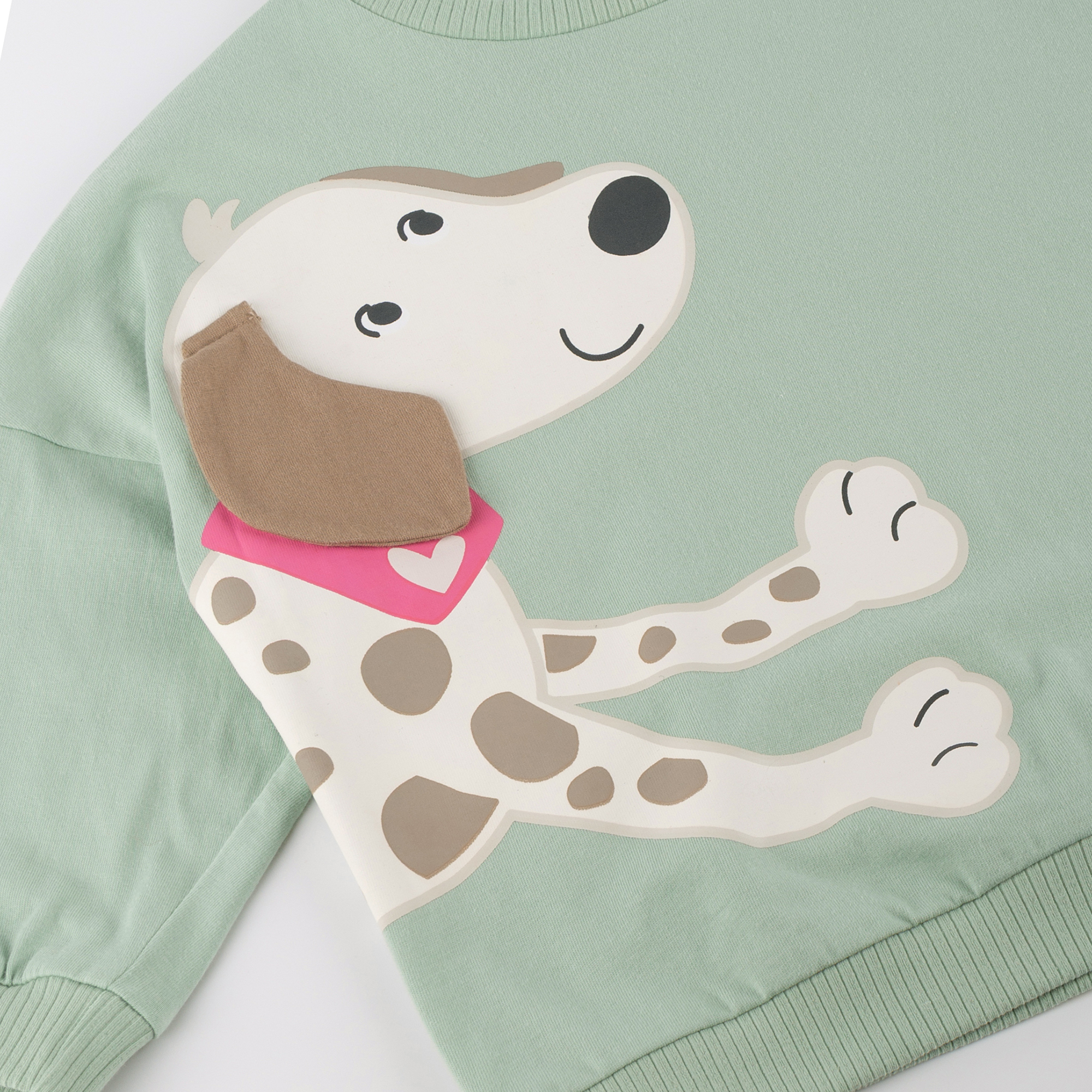 Kinder Oversize Langarmshirt Hund Funny Dog, grün Kinder Oversize Langarmshirt Hund Funny Dog, grün
