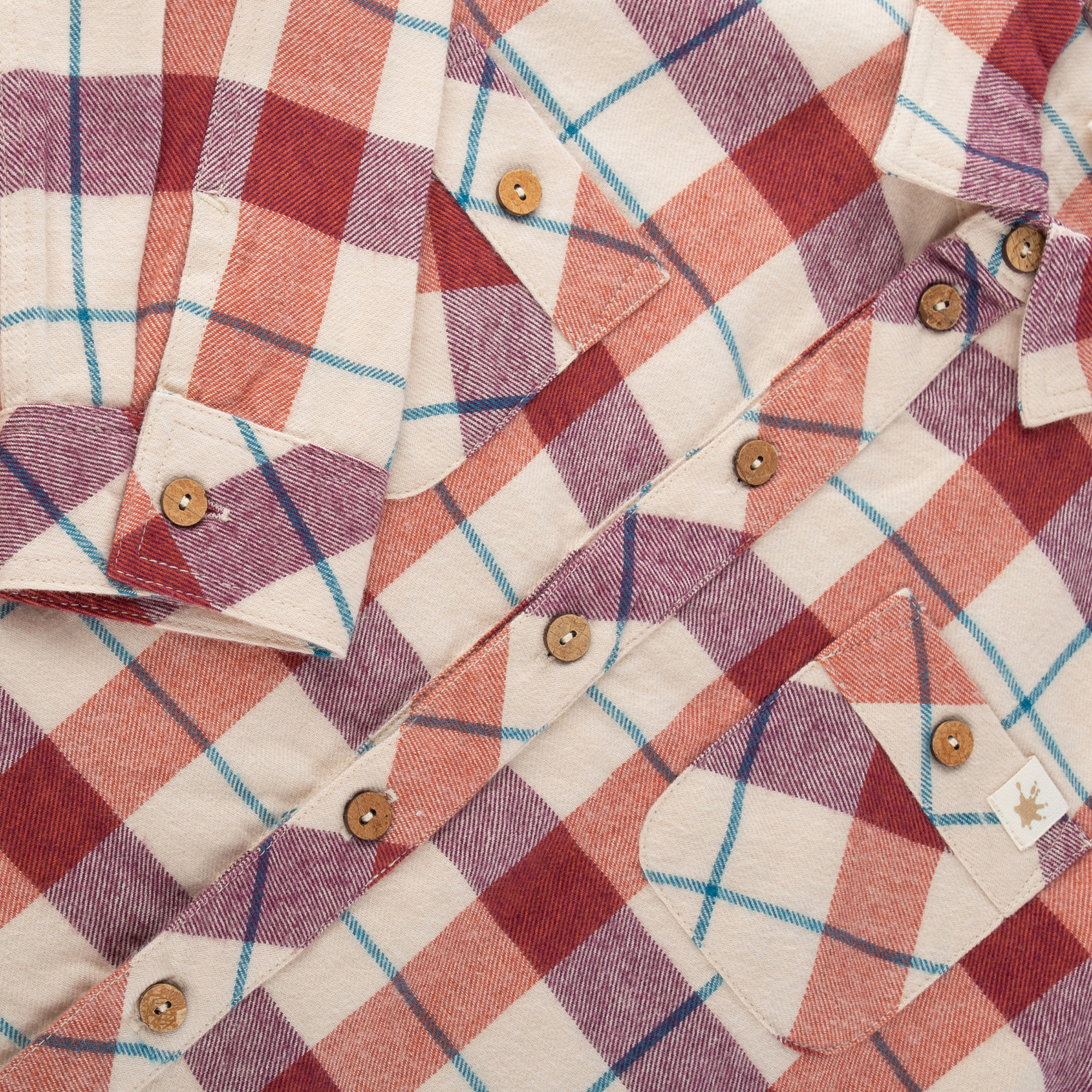 Children's check flannel shirt, Winter Animals