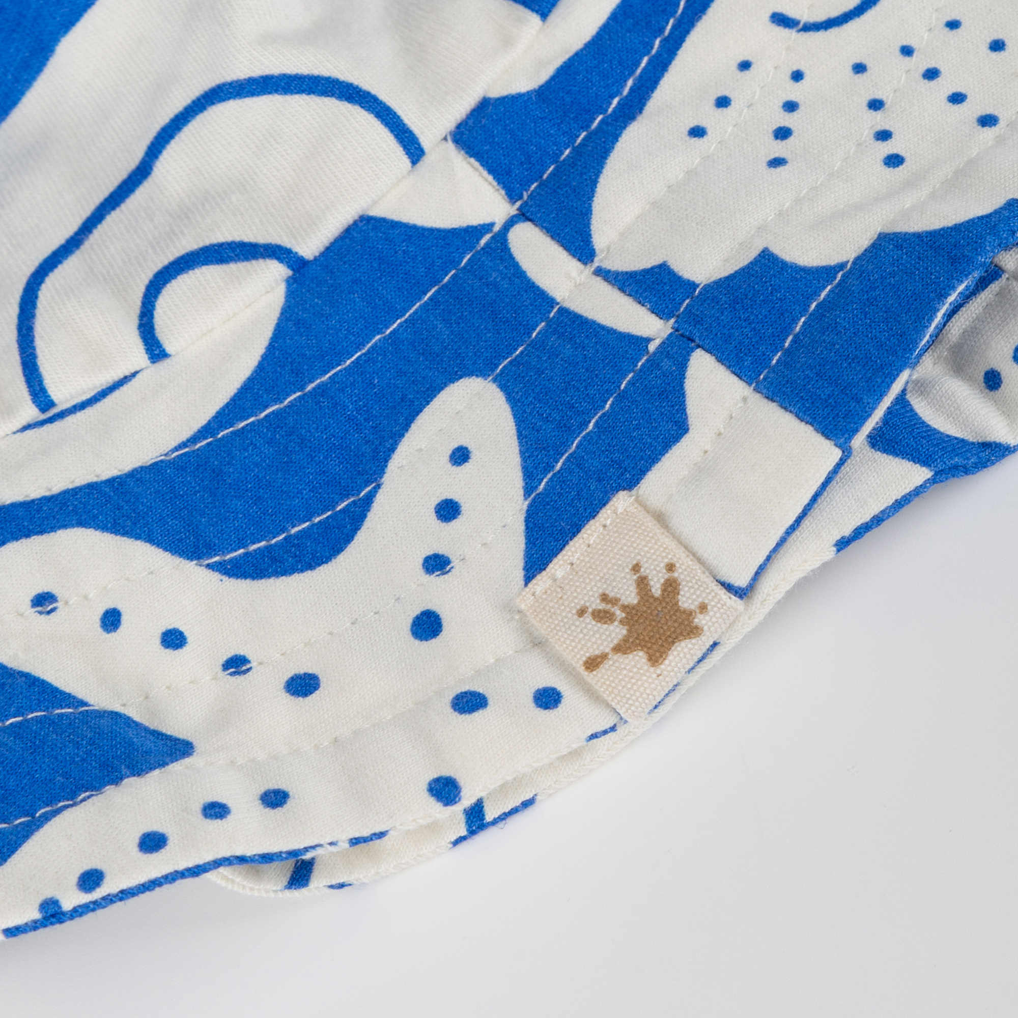 Kinder Sonnenhut Strand Print, blau mit weiß