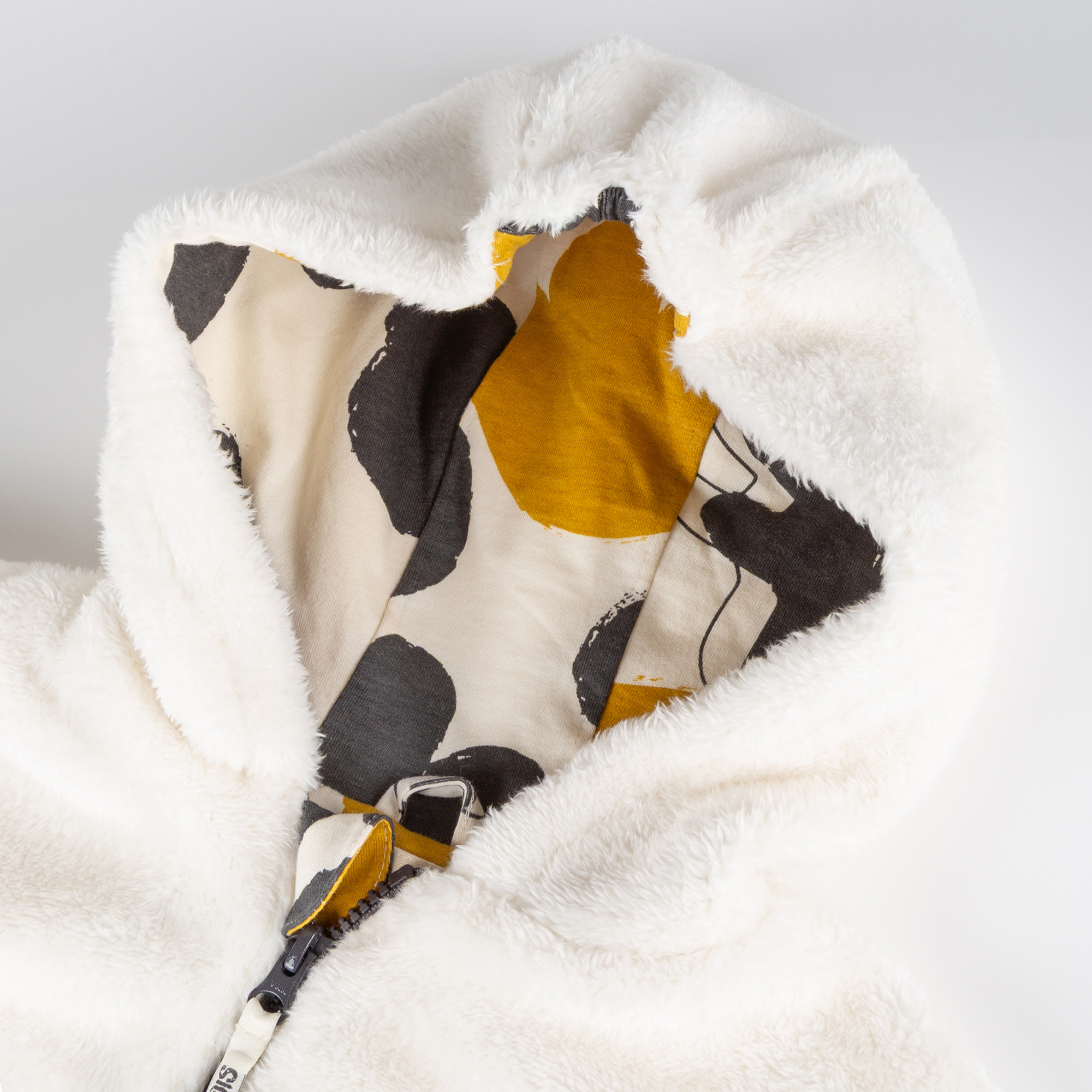 Children's sherpa fleece poncho Snow Bunny, lined, hooded