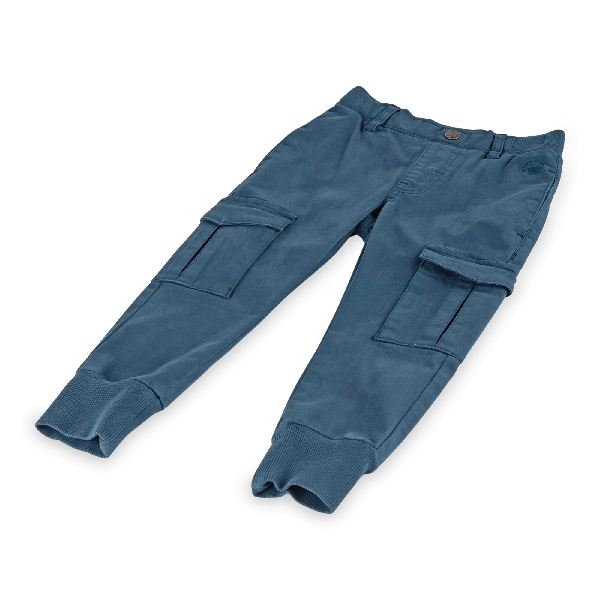 Children's cargo pants, dark teal blue