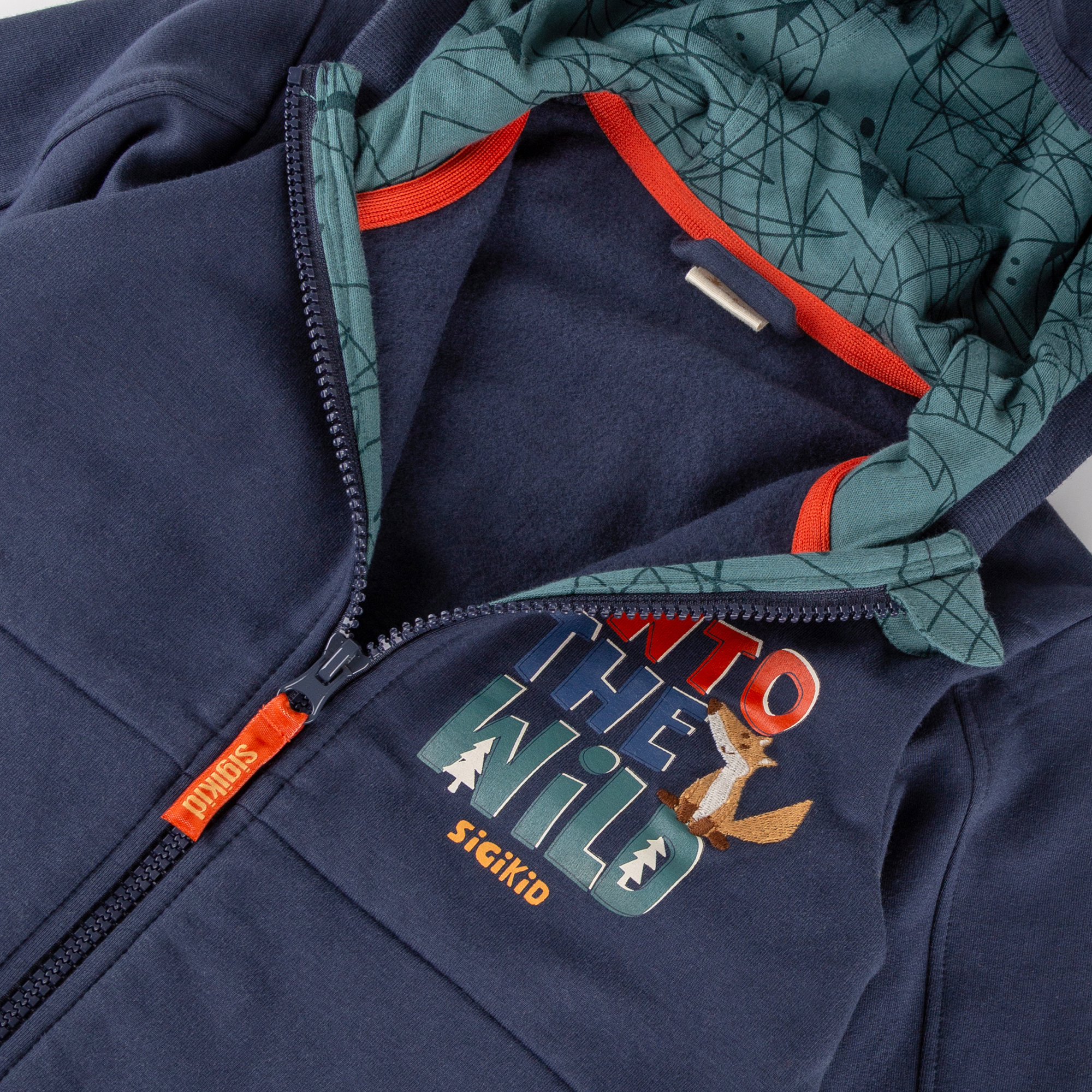 Kinder Sweatjacke mit Kapuze Wild Fox, dunkelblau Kinder Sweatjacke mit Kapuze Wild Fox, dunkelblau