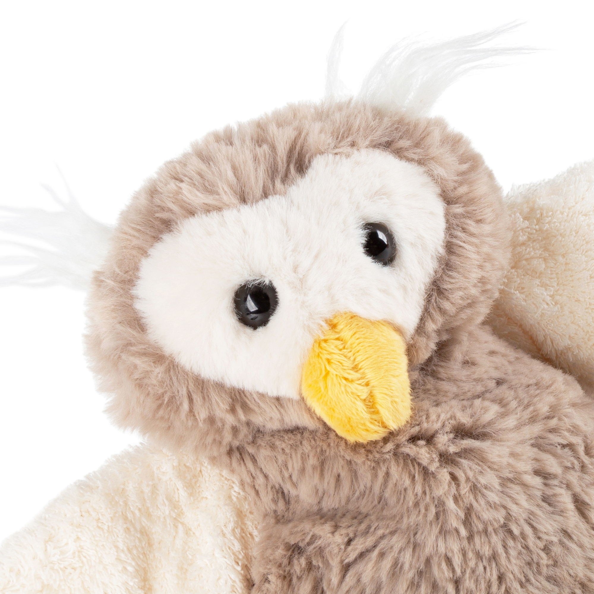 Kuscheltier Eule liegend beige, Flauscherie