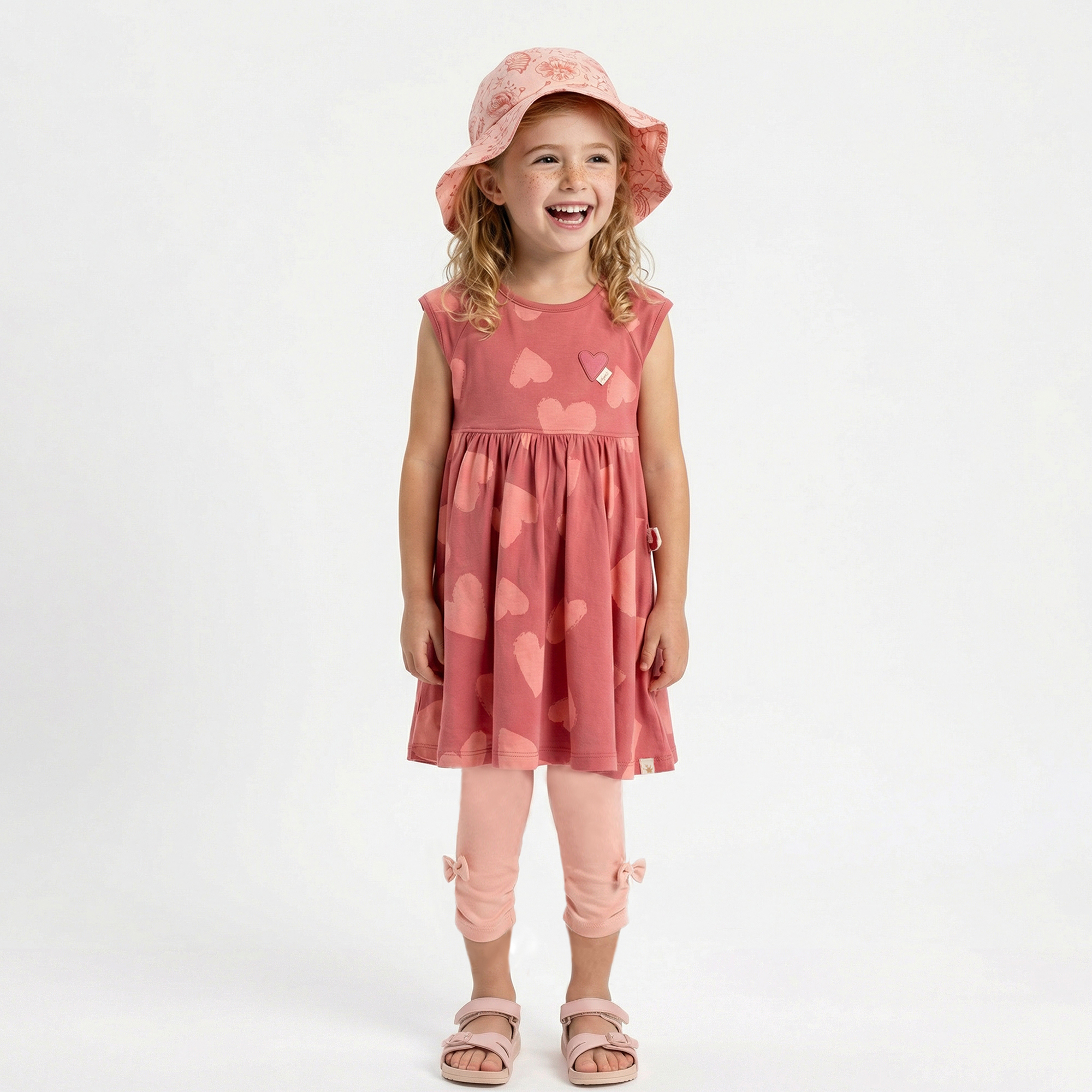 Dark pink children's summer dress hearts, Spring Birds
