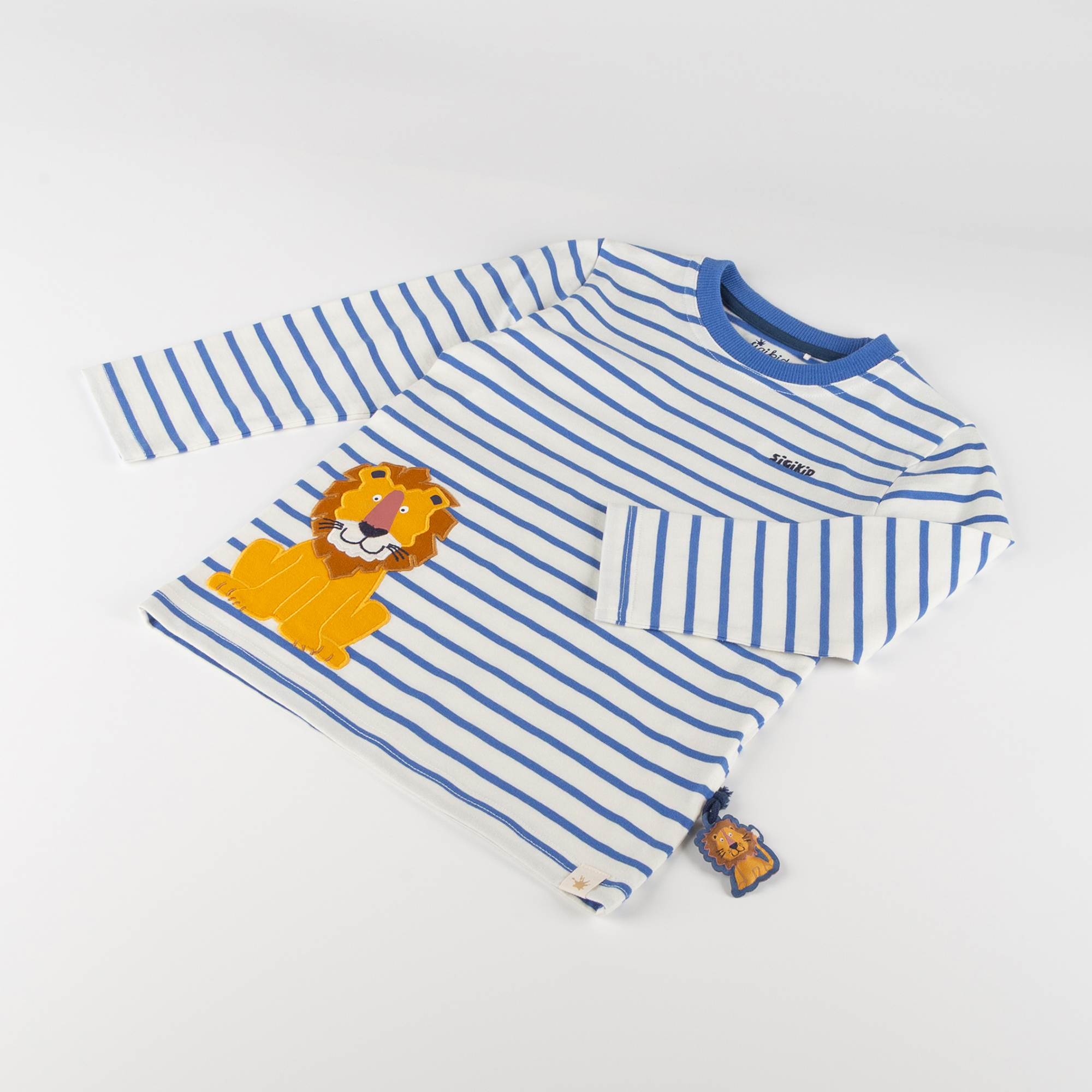 Striped children's long sleeve Tee Tiger & Lion