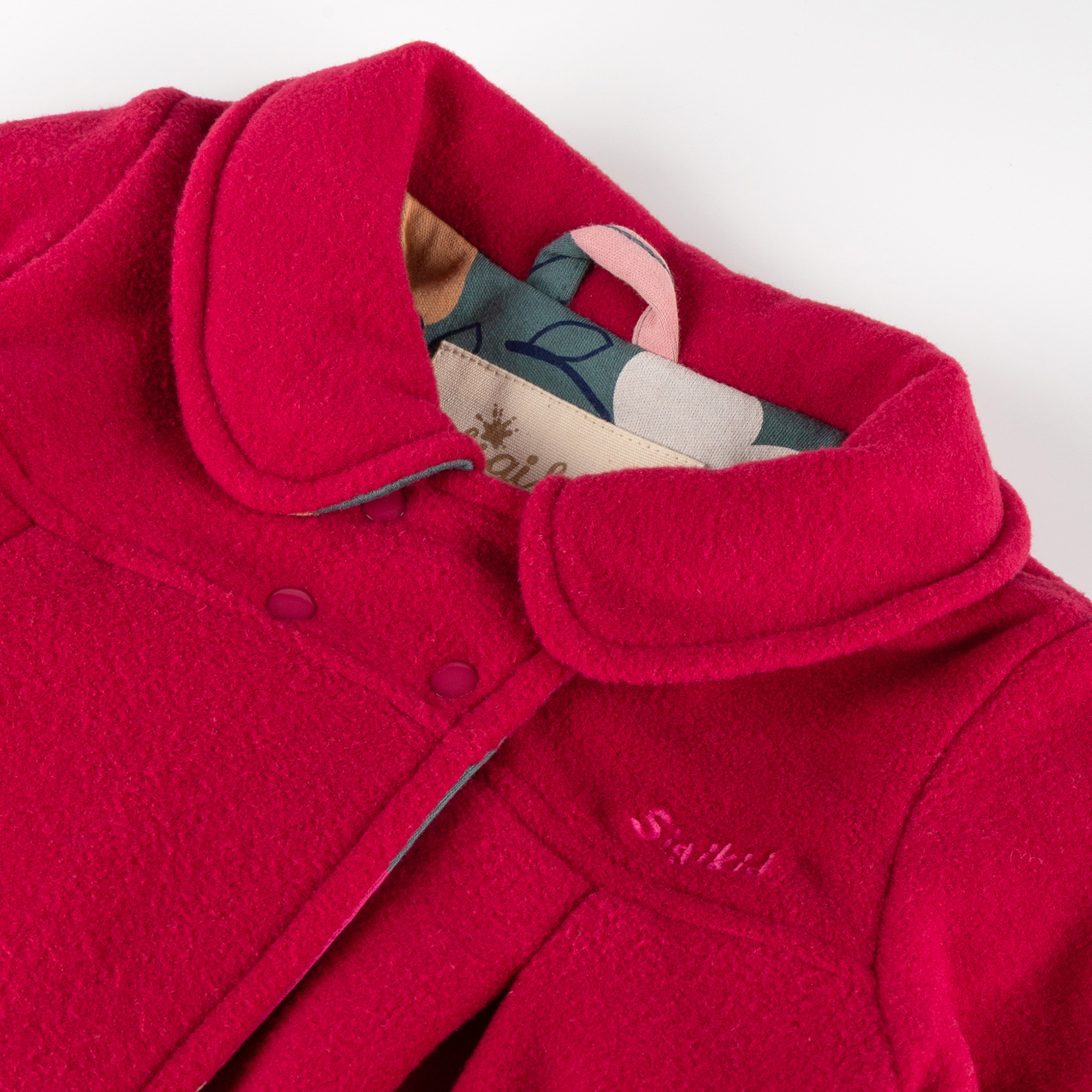 Baby Fleecejacke Pony Love, dunkelrot mit Blumen