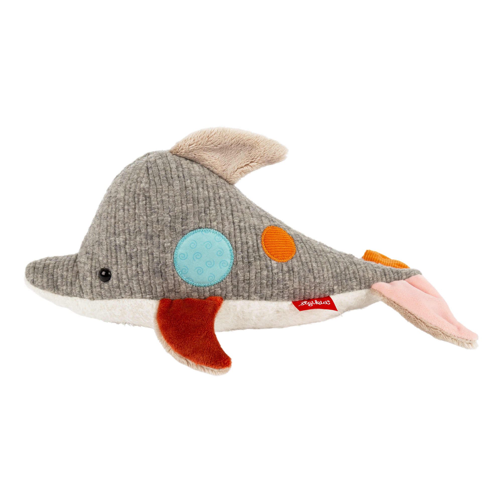 Patchwork soft toy dolphin