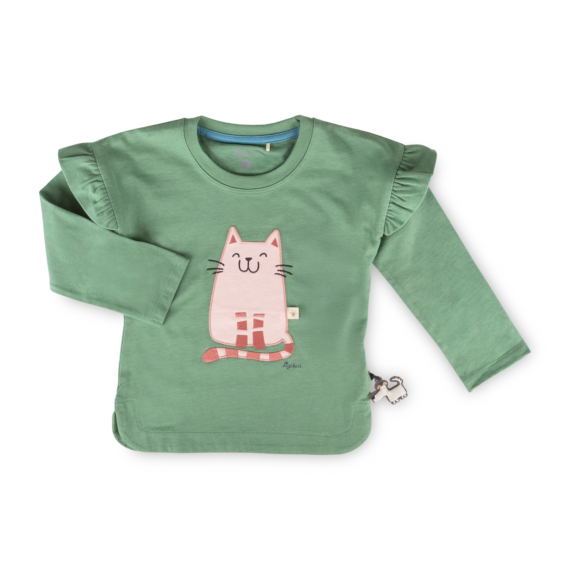 Children's shoulder frills long sleeve Tee cat