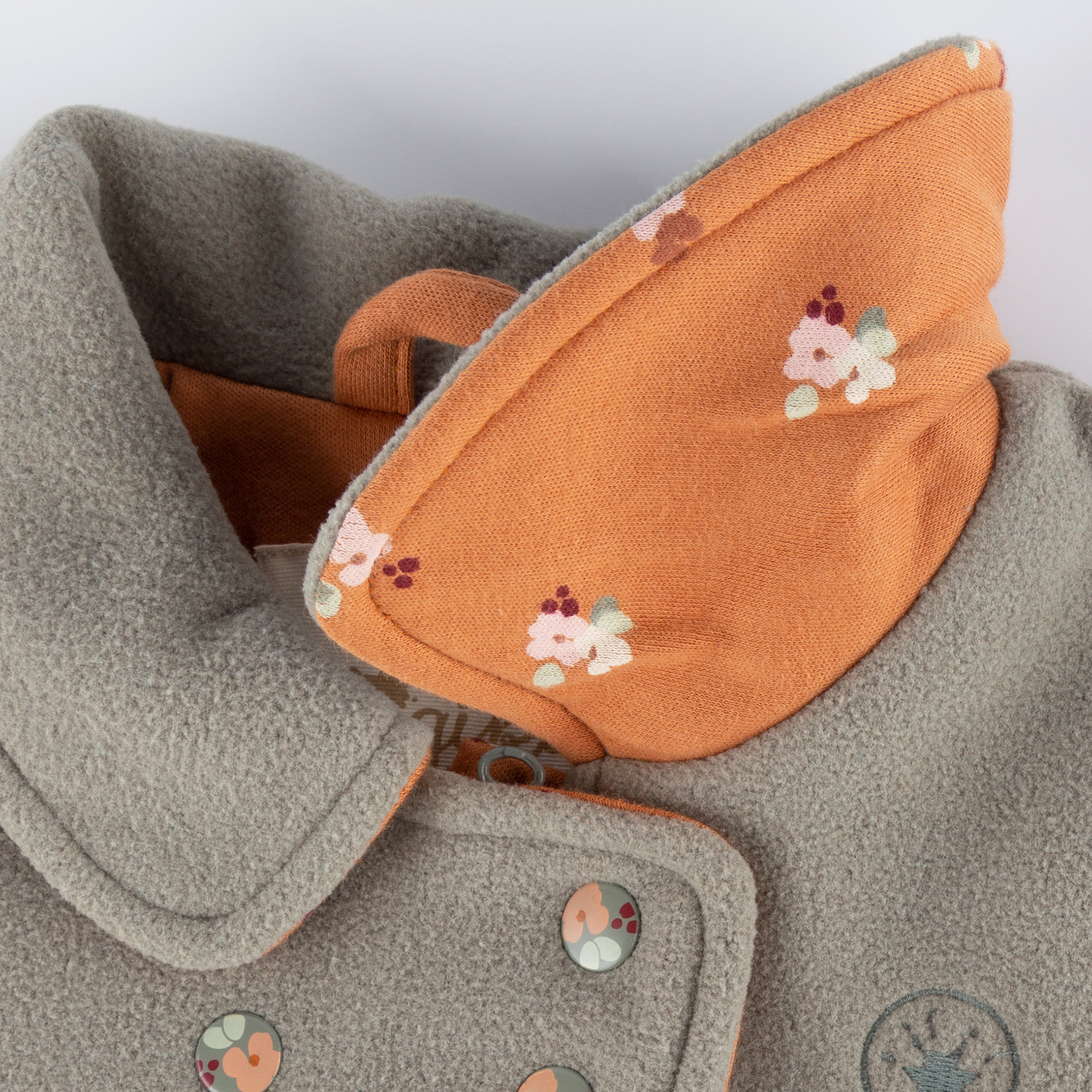 Collared baby fleece jacket pastel green, lined