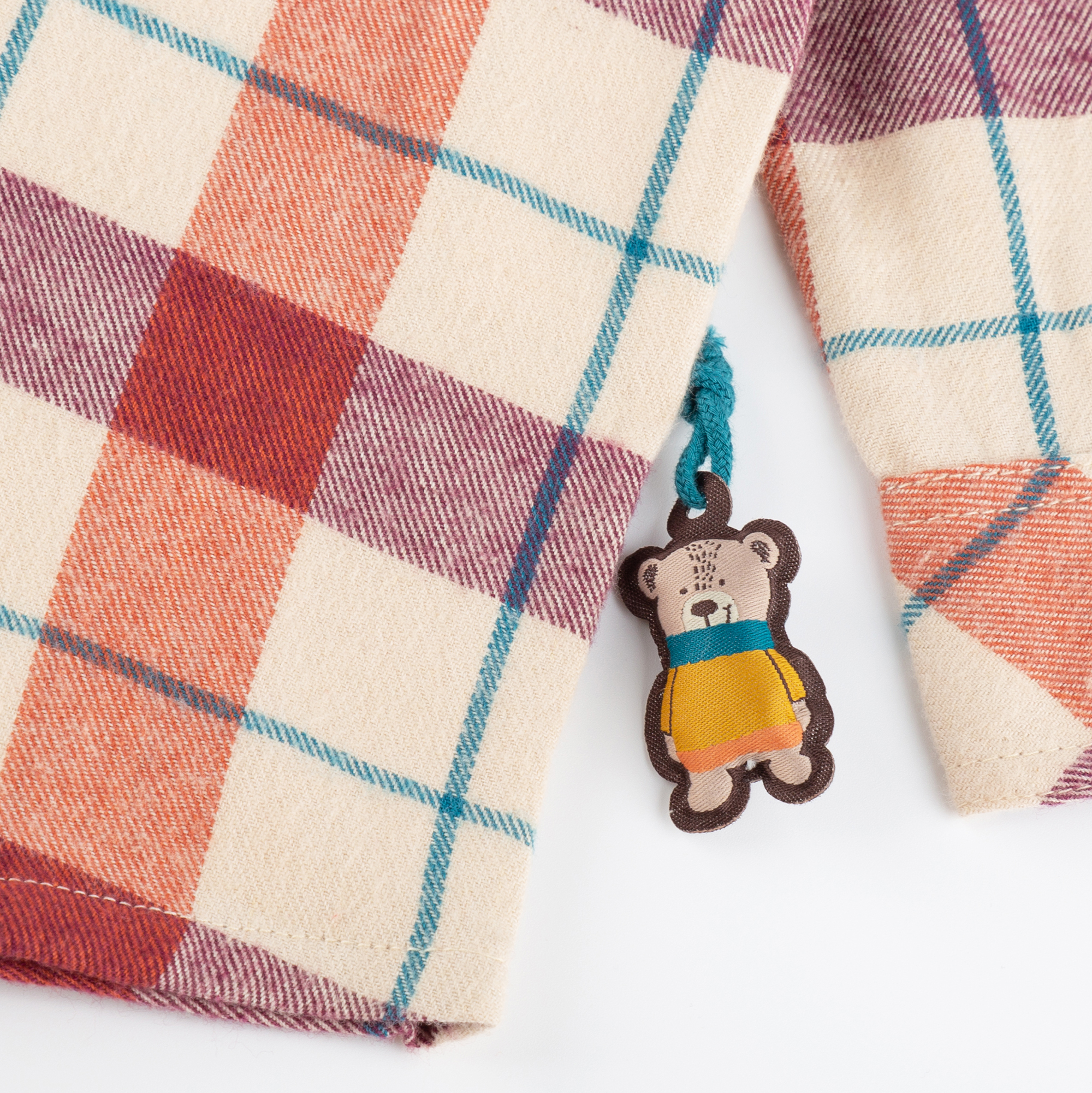 Children's check flannel shirt, Winter Animals