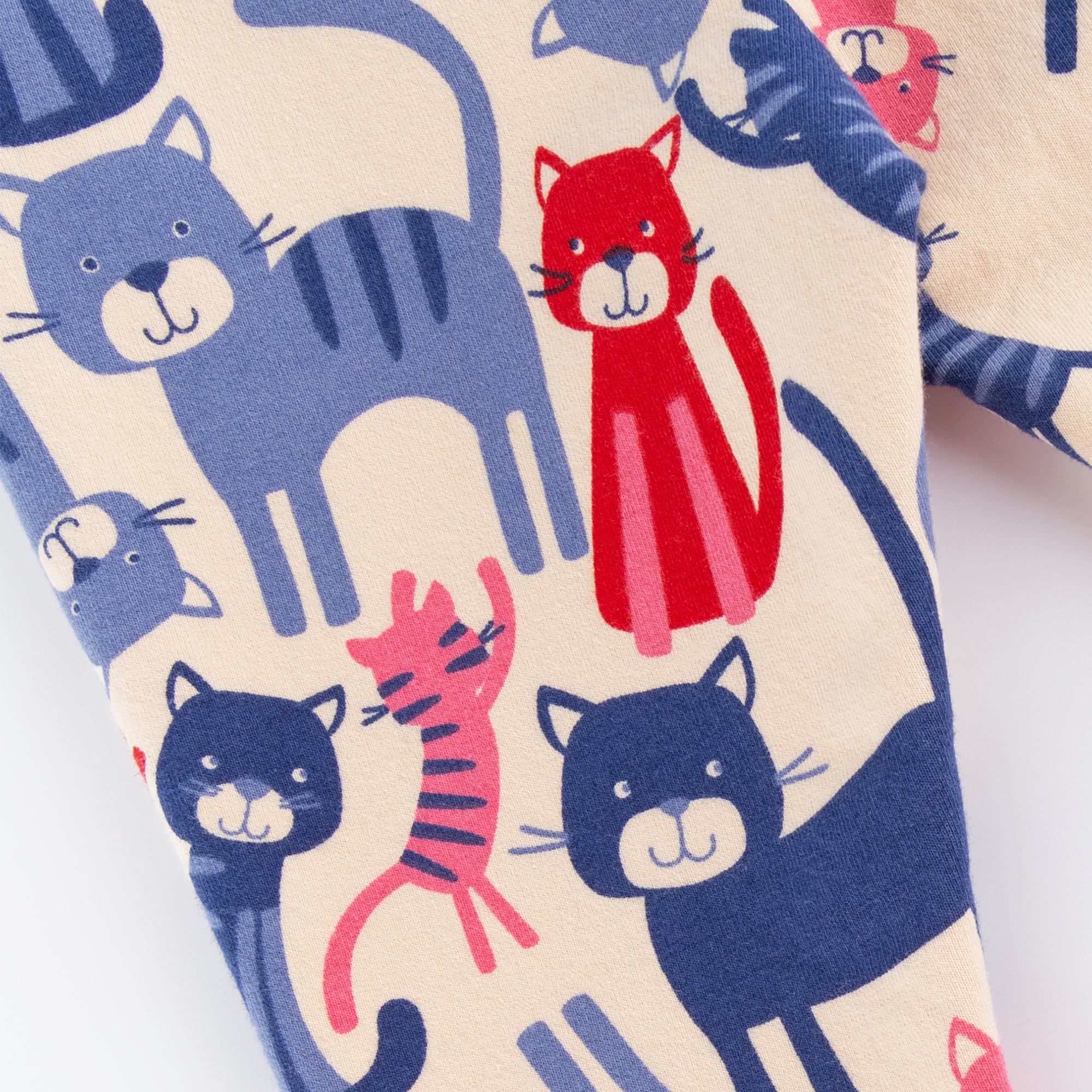 Baby Sweat Leggings mit Katzen-Print