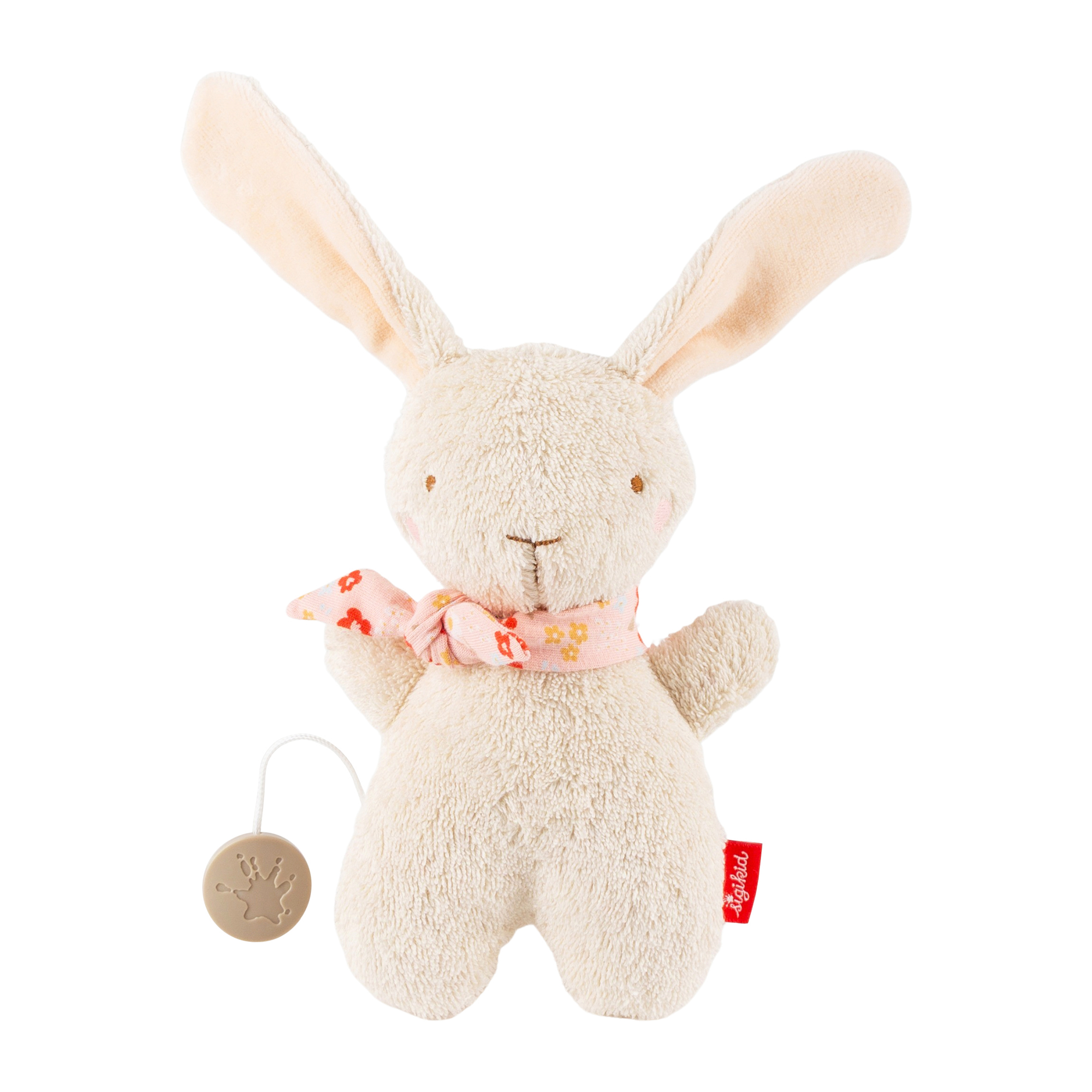 Musical soft toy bunny écru, terry cotton