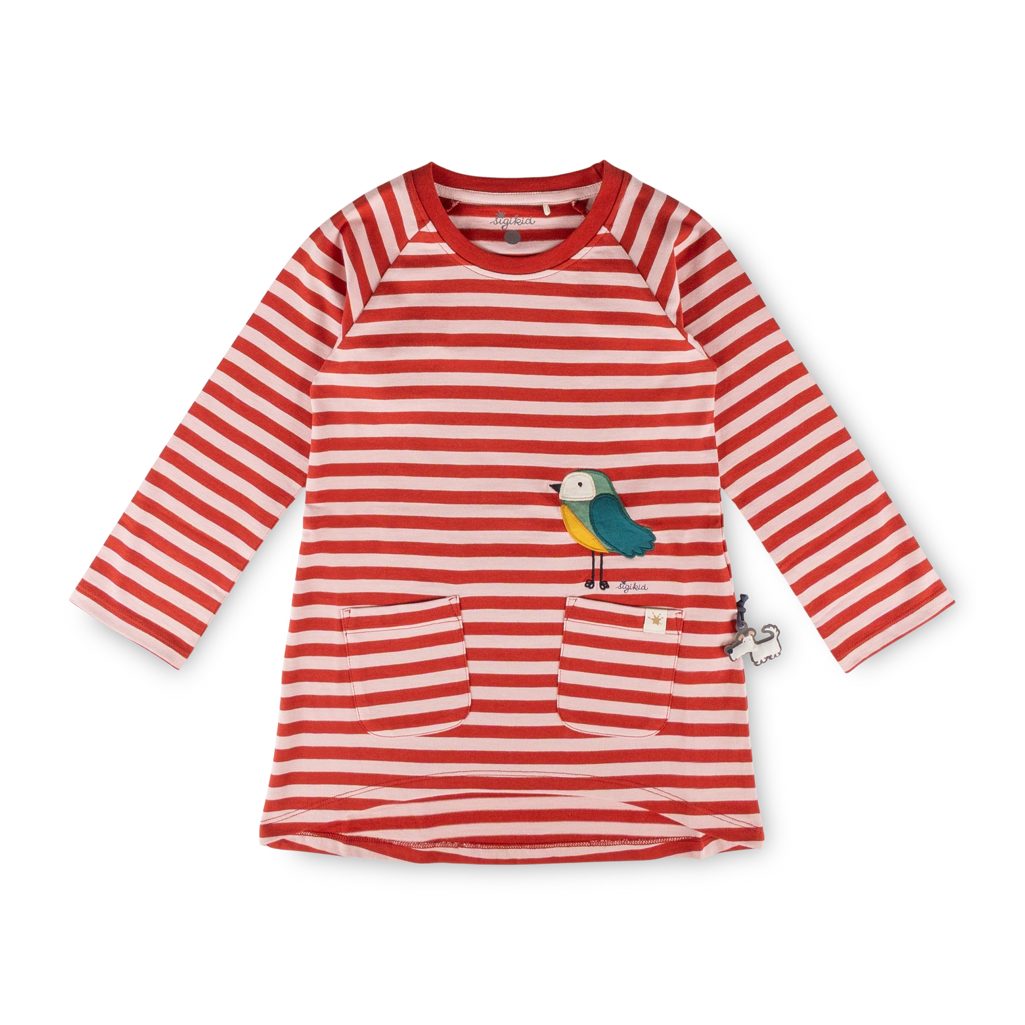 Girls' long sleeve Tee dress birdie with pockets