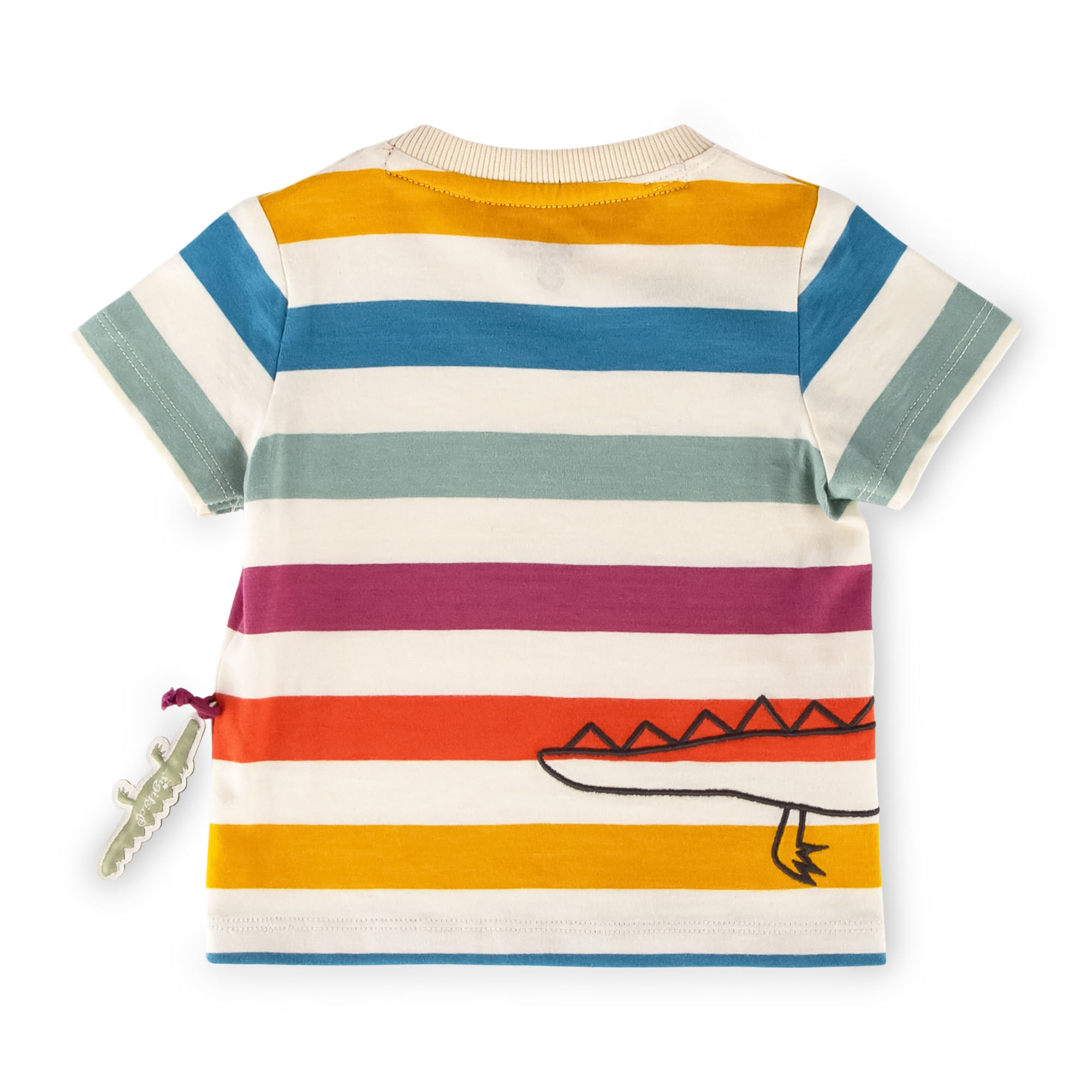 Baby T-Shirt bunt gestreift, Krokodil Baby T-Shirt bunt gestreift, Krokodil