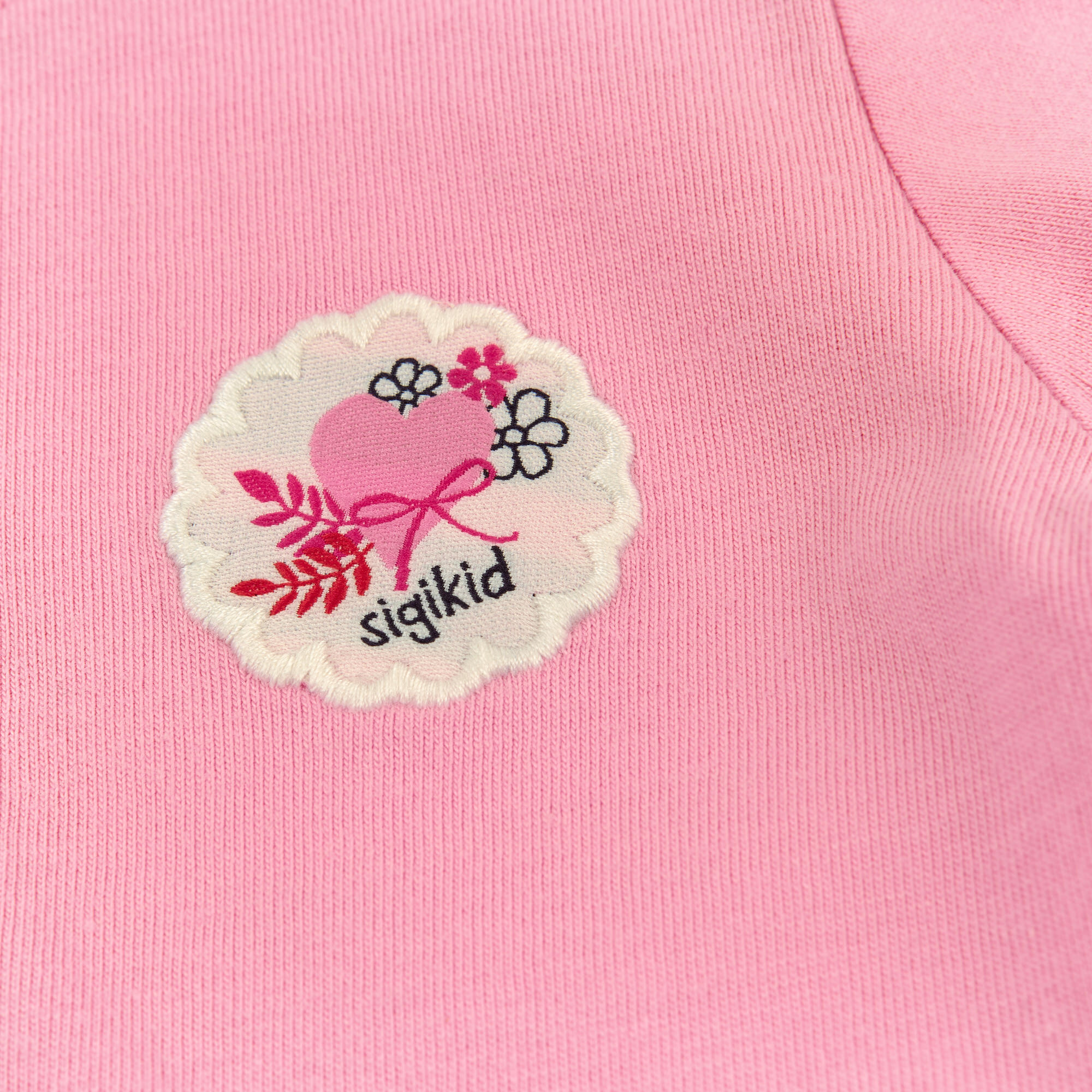 Rosa Baby T-Shirt mit Herzchen Stickerei