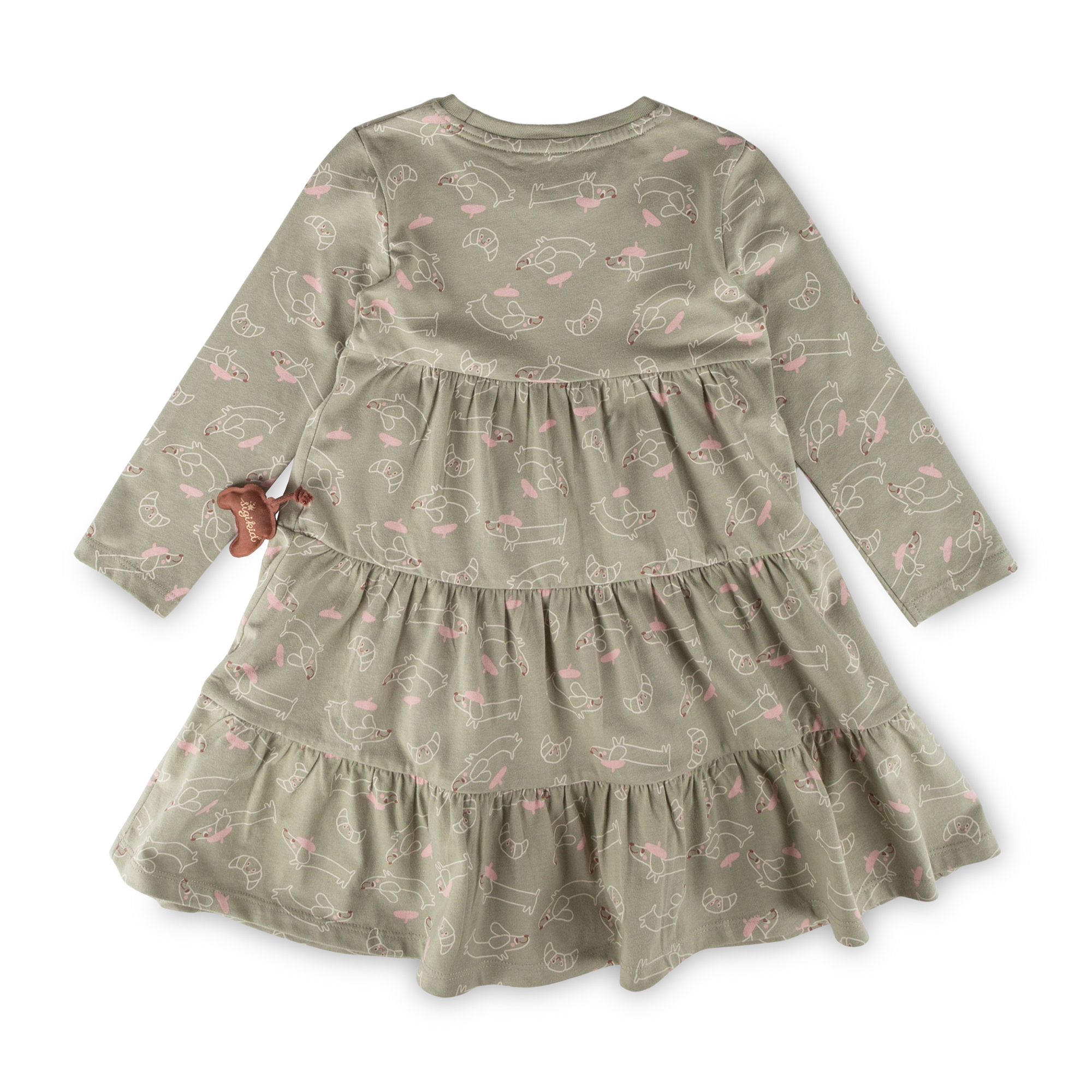 Langärmeliges Stufenkleid, Alloverprint Petit Croissant