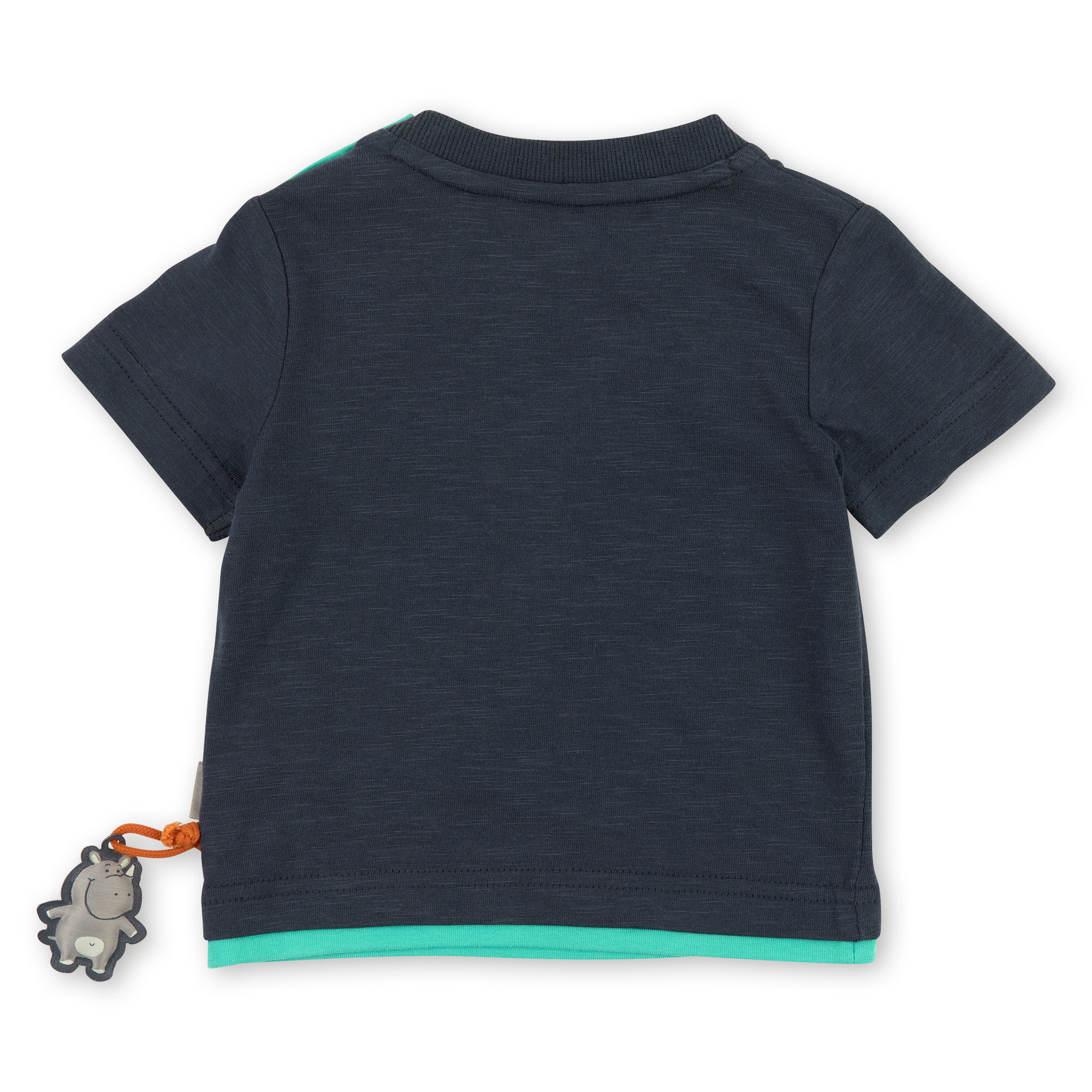 Navy baby boys' T-shirt skating hippo