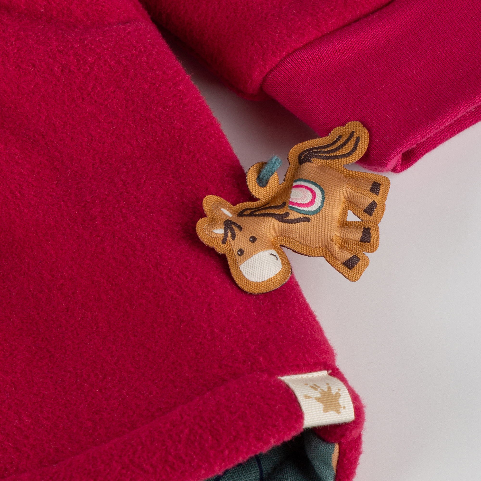 Kinder Fleecejacke Pony Love, dunkelrot