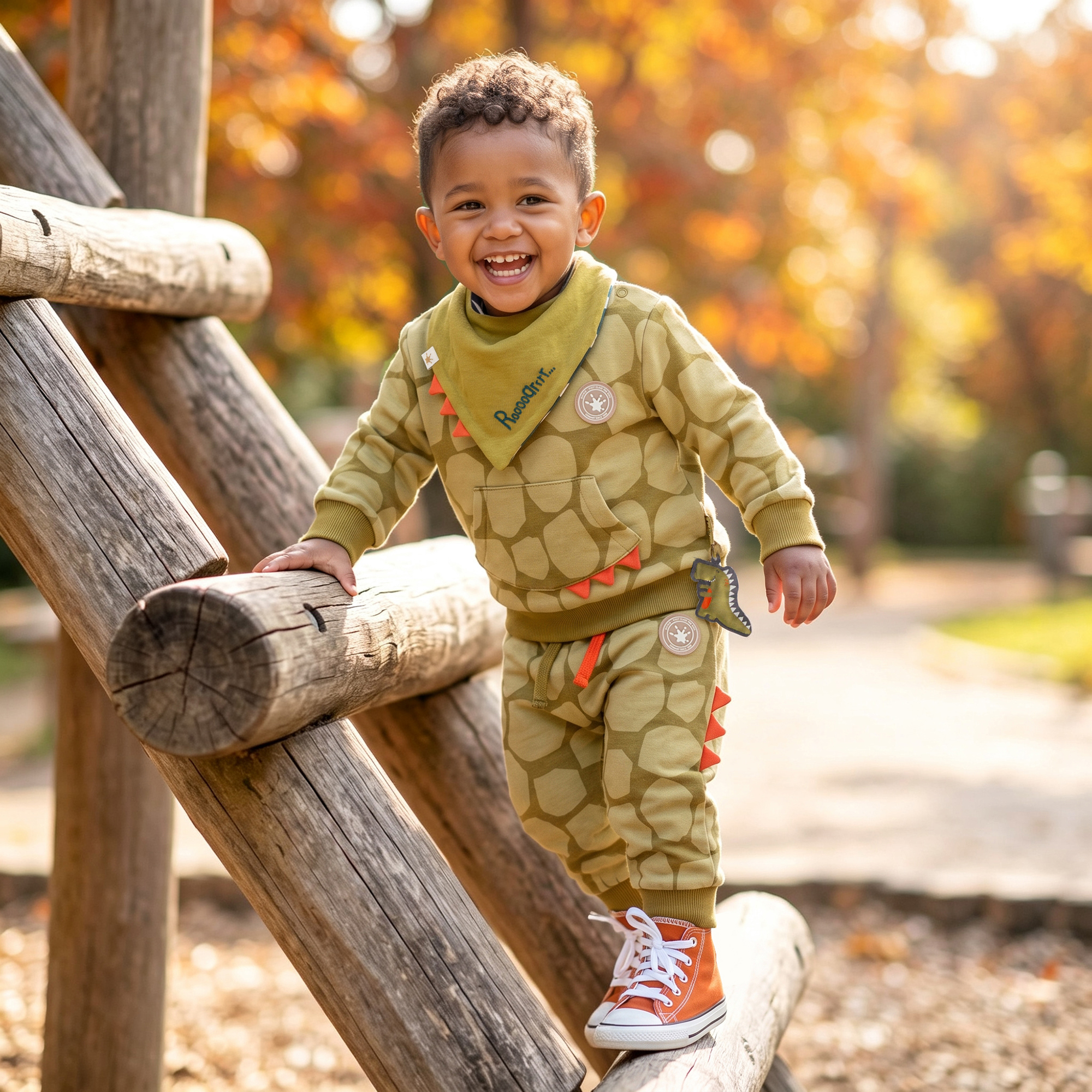 Baby Sweatshirt mit Fronttasche, Dino Fun