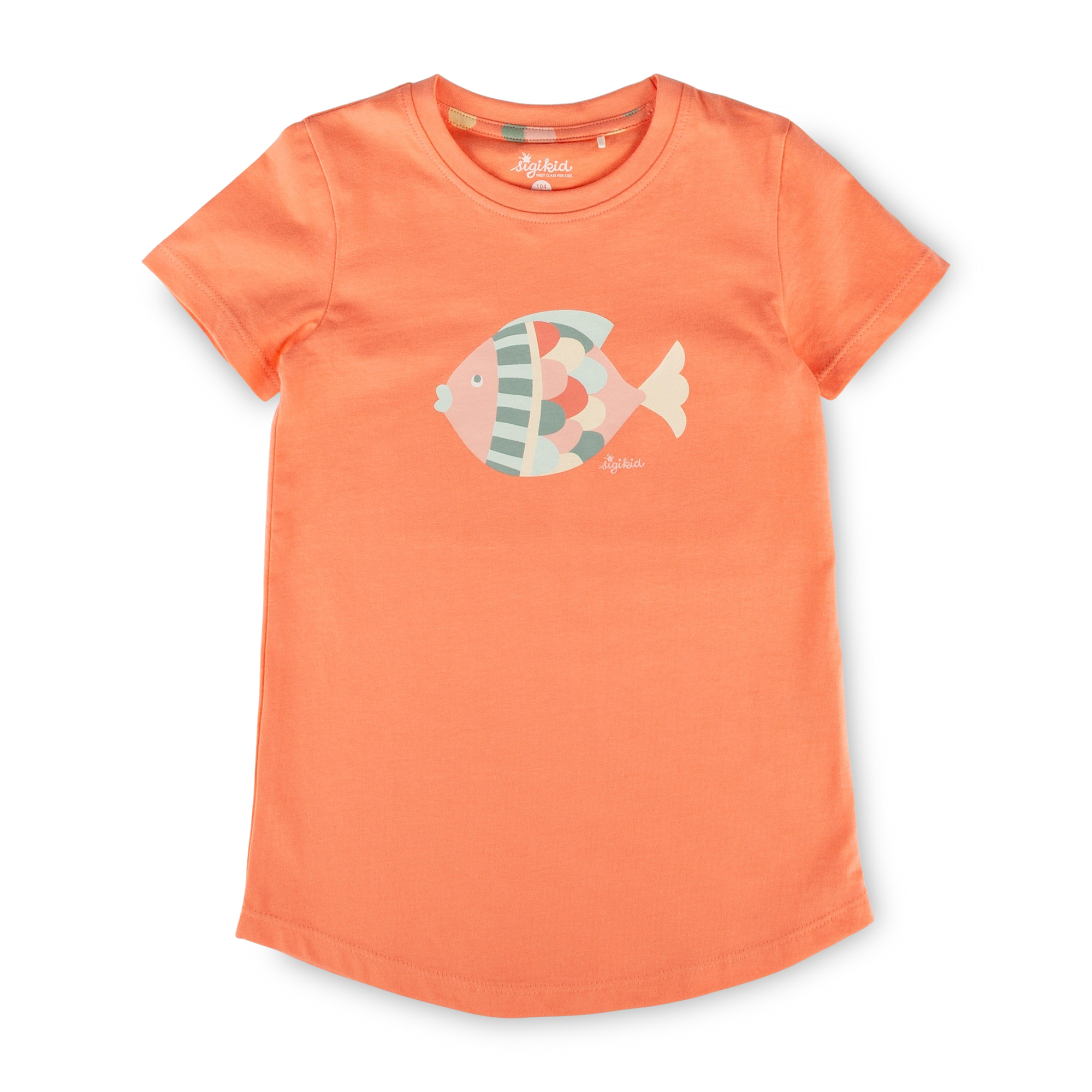 Children's short-sleeved pyjamas coral pink fish