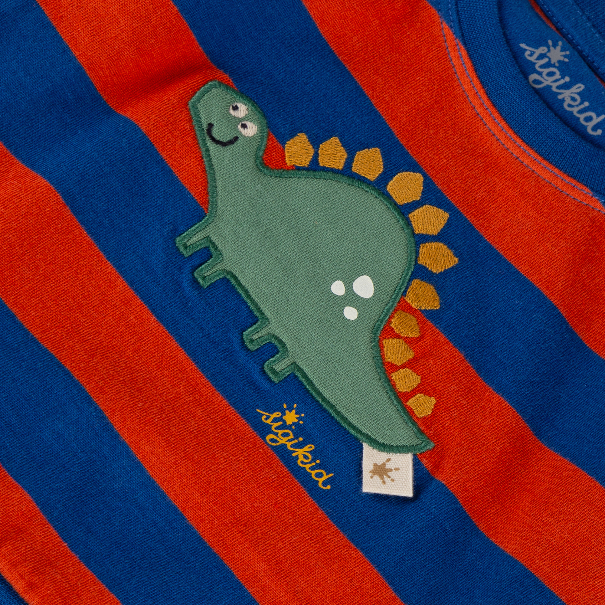 Baby long sleeve Tee dino, striped blue/red