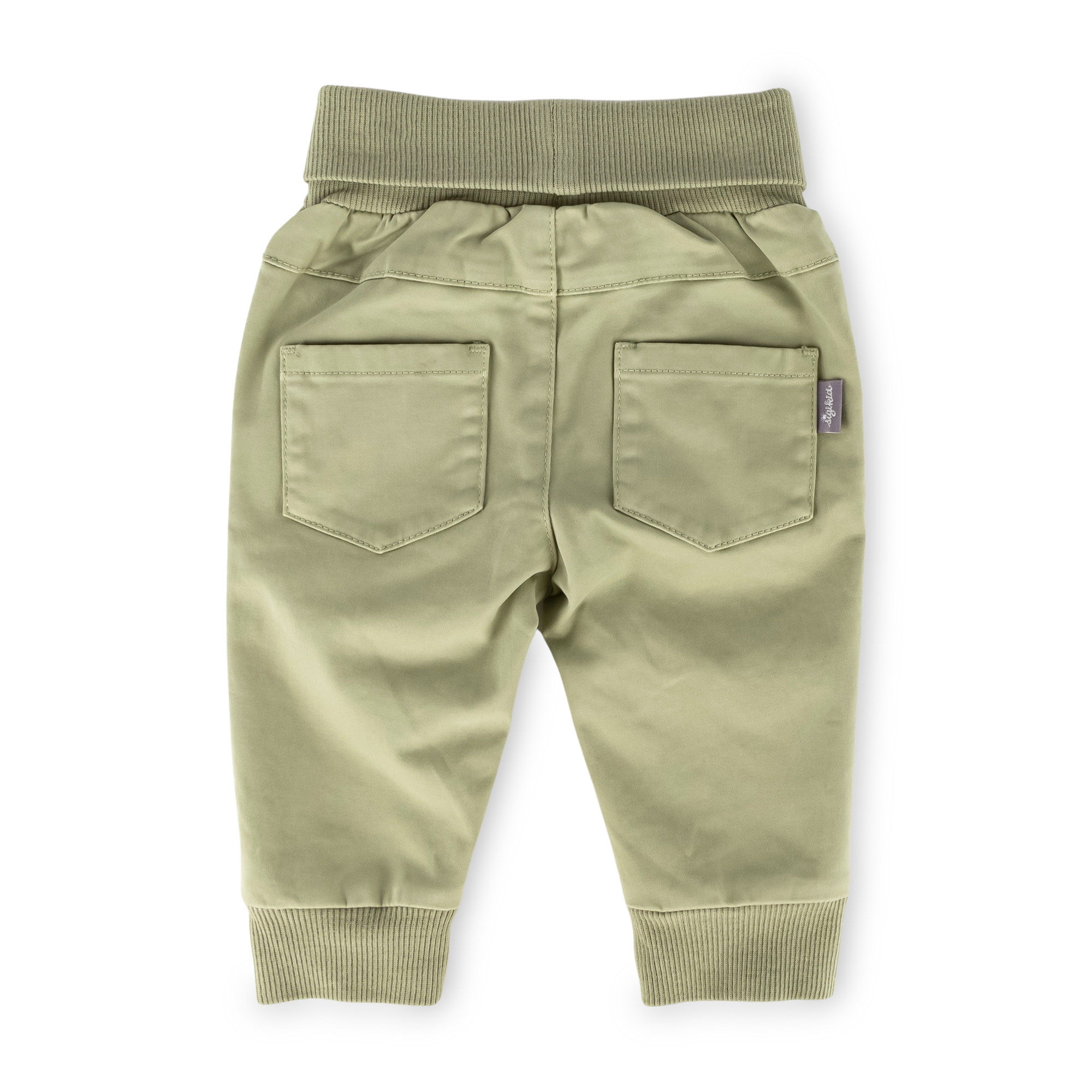 Baby foldover waistband gabardine trousers with pockets
