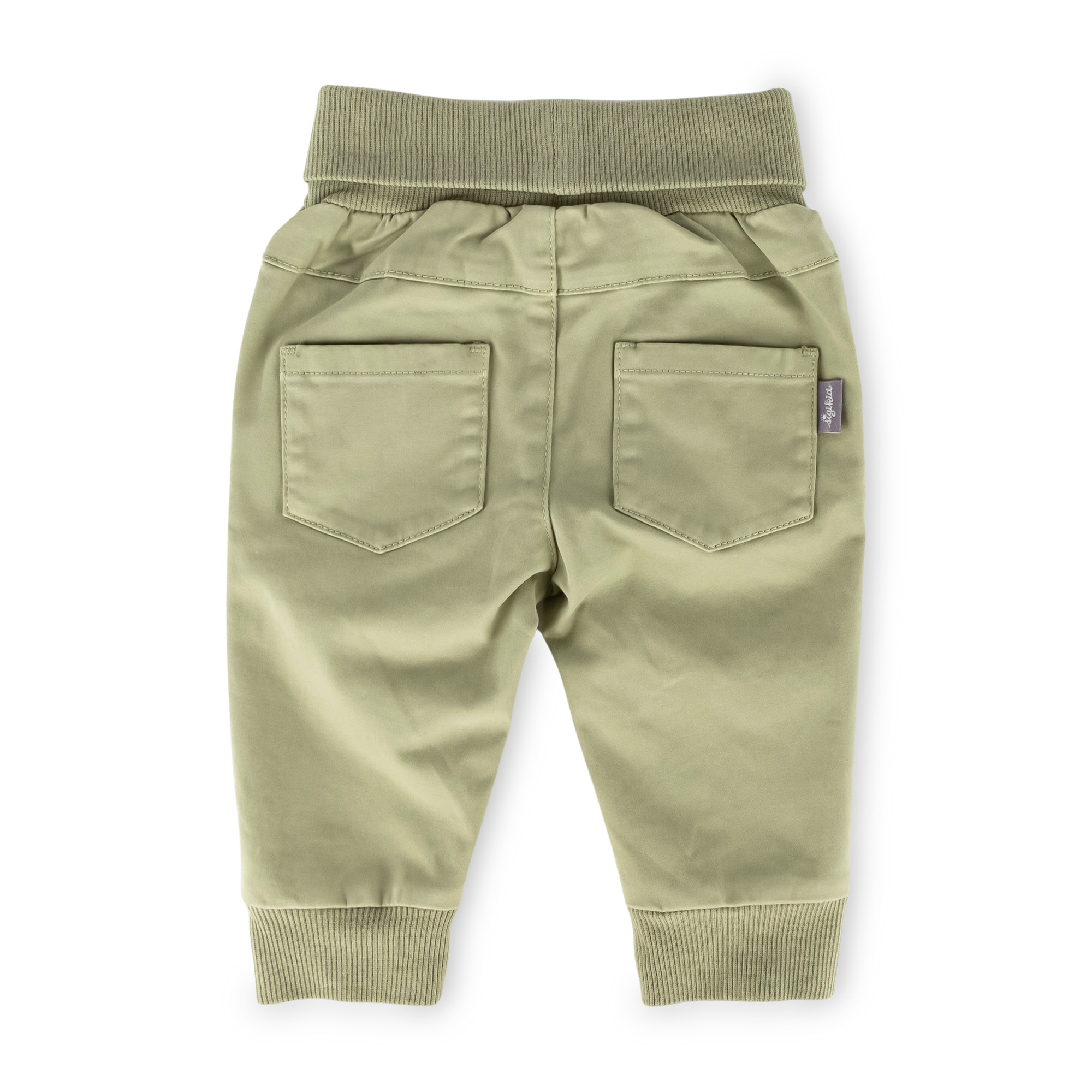 Baby foldover waistband gabardine trousers with pockets Baby foldover waistband gabardine trousers with pockets