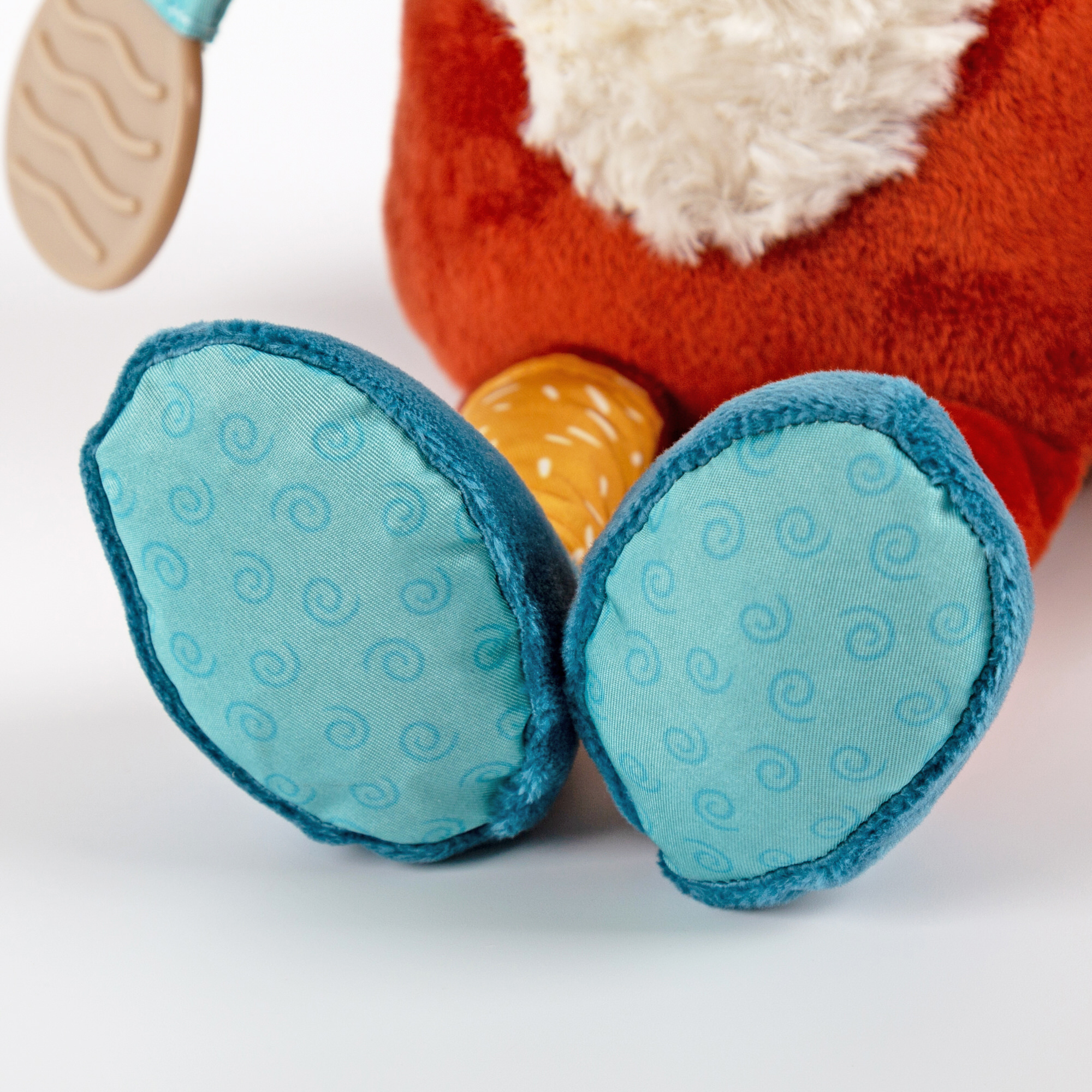 Activity rattle squeaker soft toy fox with retractable goose Activity rattle squeaker soft toy fox with retractable goose