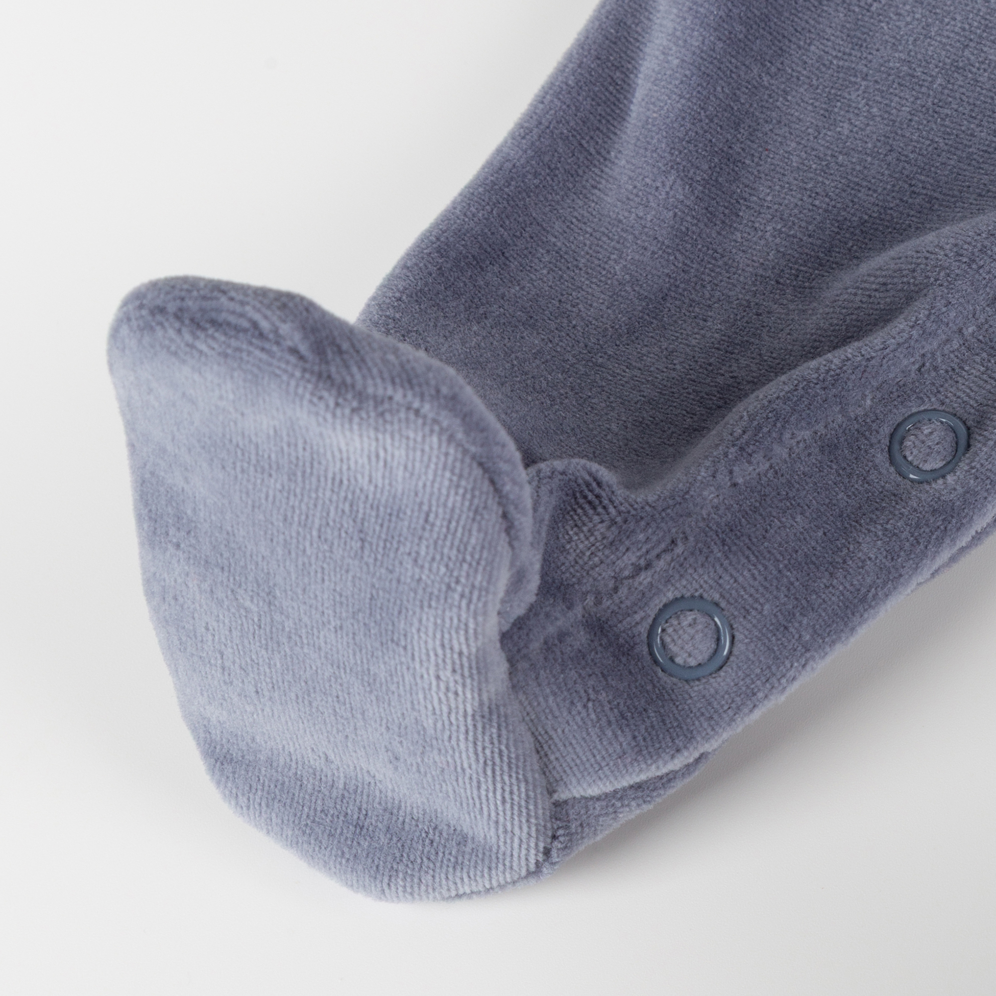 Newborn baby velour romper mouse, blue