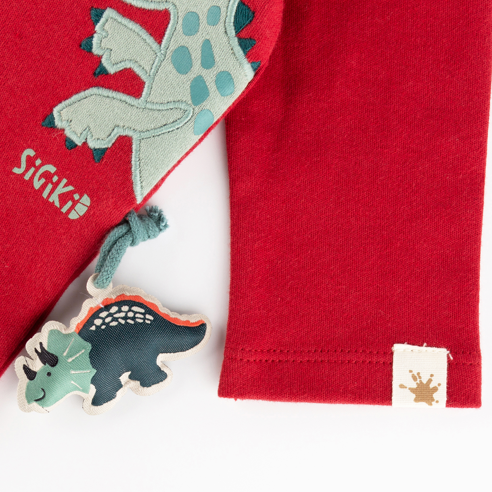 Baby Langarmshirt Dino, dunkelrot Baby Langarmshirt Dino, dunkelrot