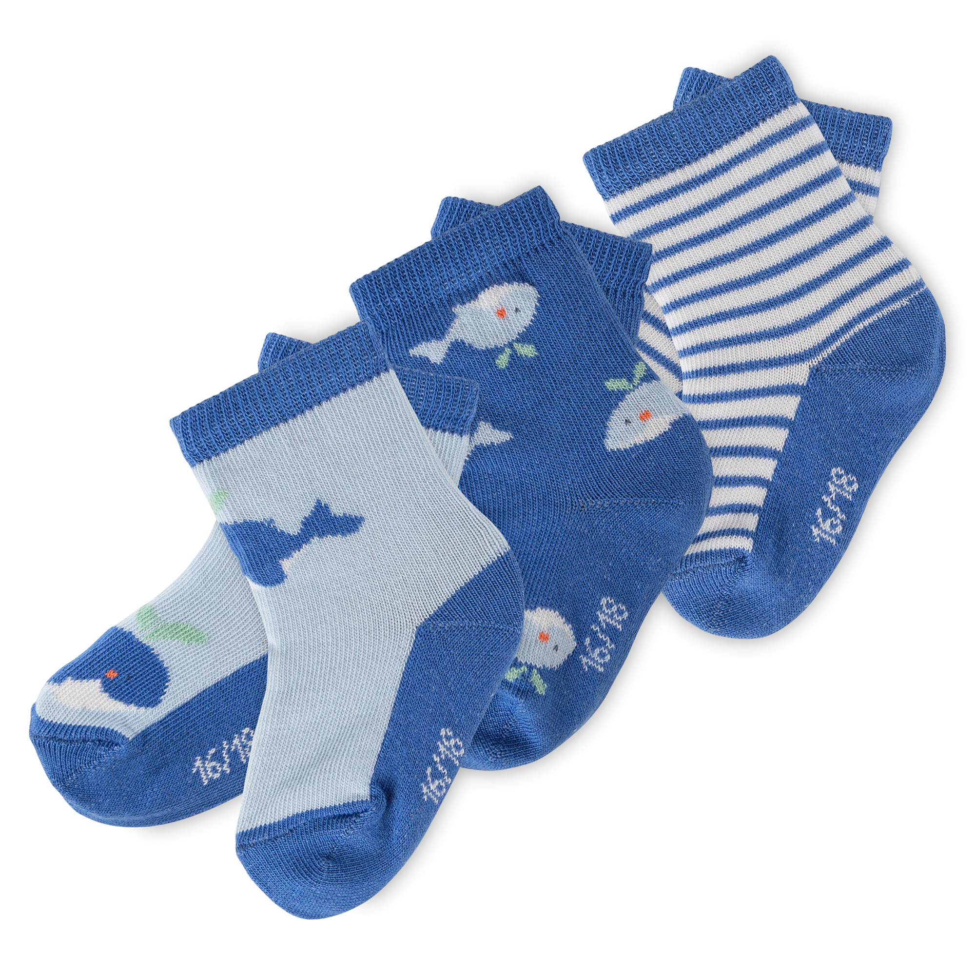 Newborn baby socks, 3-pair-set, blue