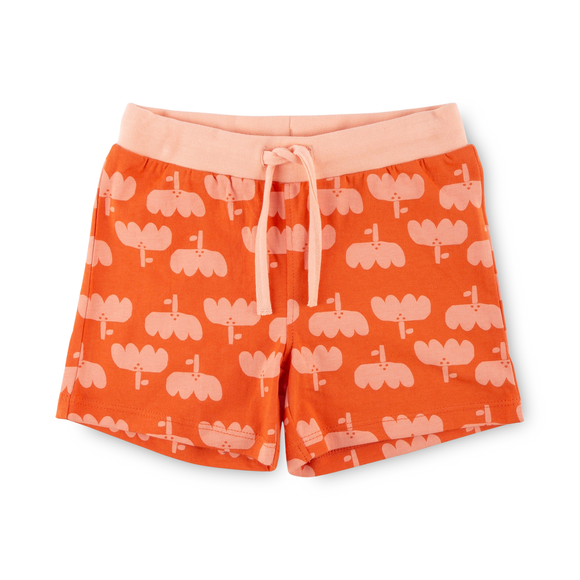 Kurzer Kinder Pyjama Hase, apricot/hellrot