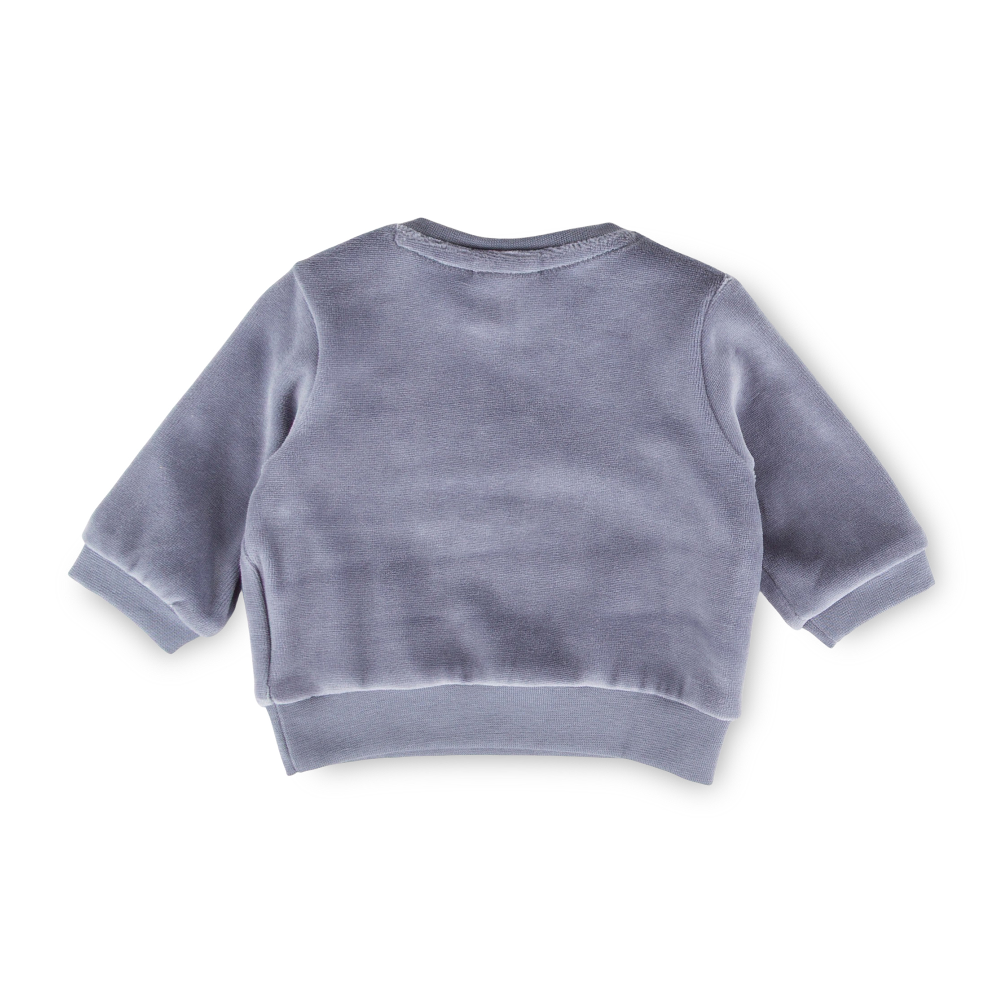 Newborn baby velour long sleeve Tee mouse, blue