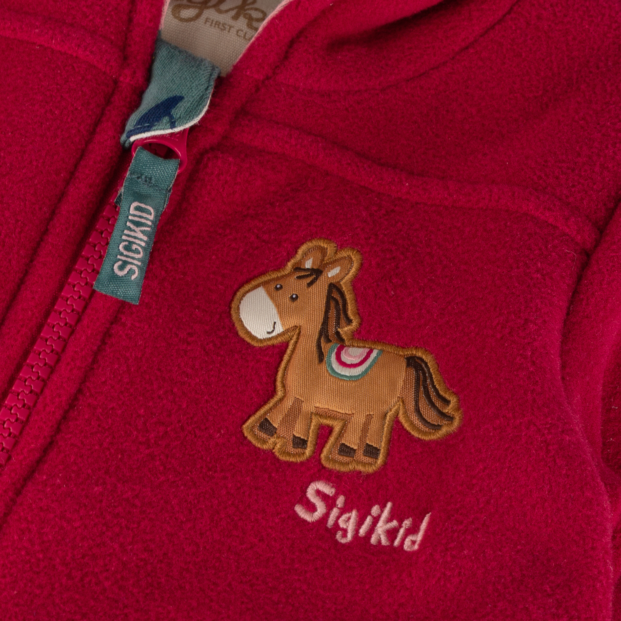 Baby fleece overall, lined, foldover cuffs, Pony Love Baby fleece overall, lined, foldover cuffs, Pony Love