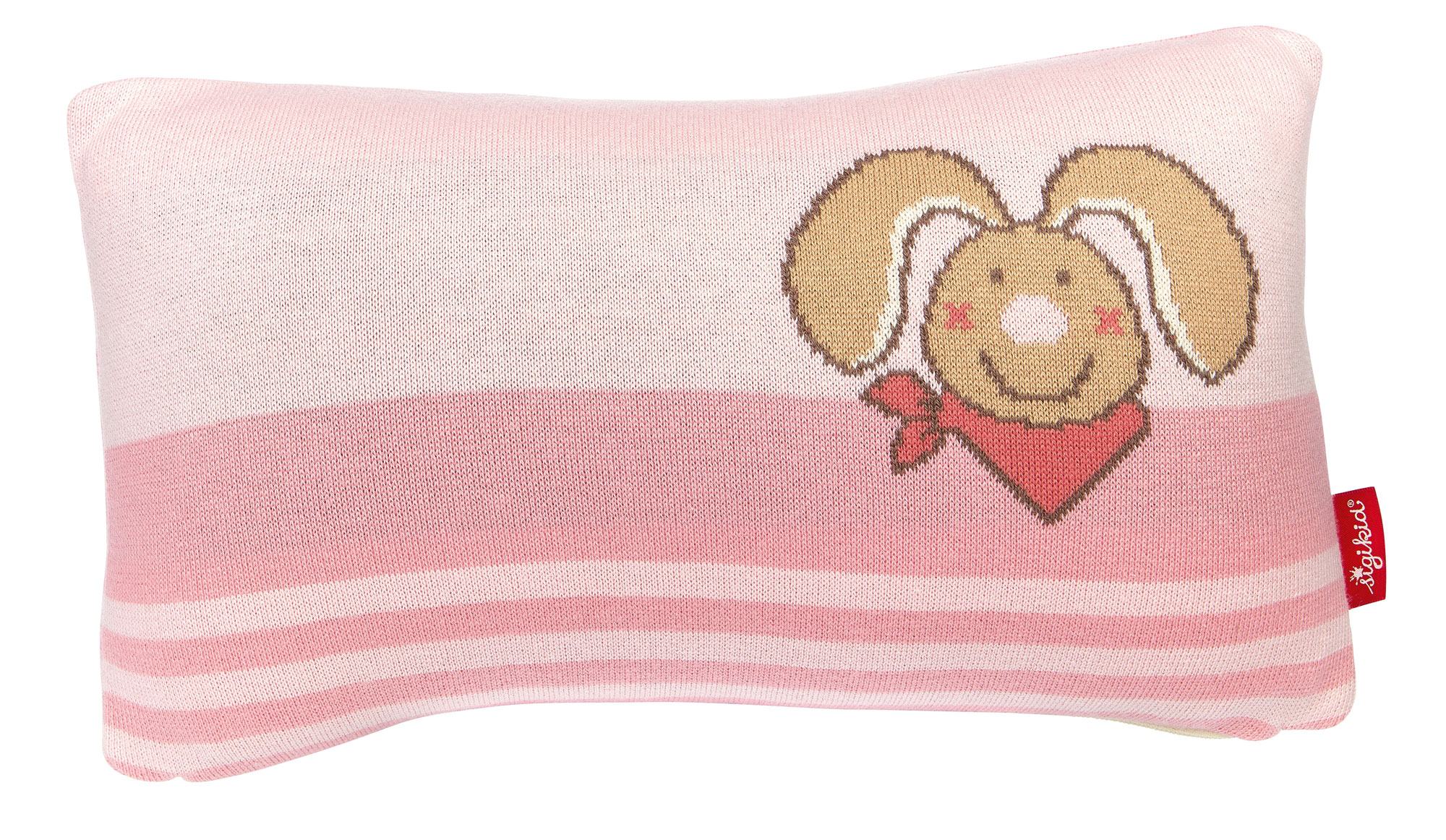 Knitted baby pillow bunny DubbiDuu, pink
